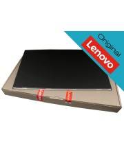 Lenovo-Laptop in einer offenen Schachtel mit schwarzem Bildschirm, mit 