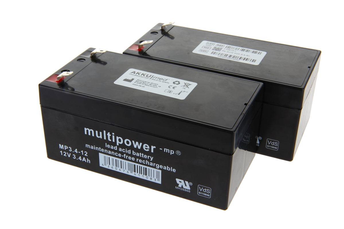 AKKUmed Blei-Akkueinsatz passend für Völker Typ S961-2W / Art. E20557 - 24 V 3400 mAh 134x67x60 mm