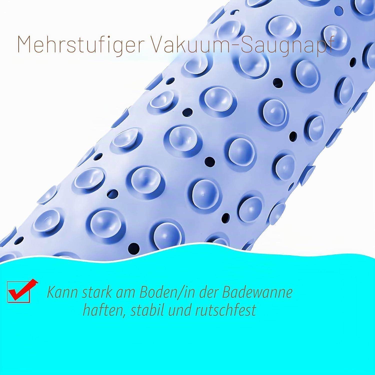 Abbildung eines mehrstufigen Vakuum-Saugschlauchs mit Saugnäpfen, beschriftet mit „Mehrstufiger Vakuum-Saugnapf