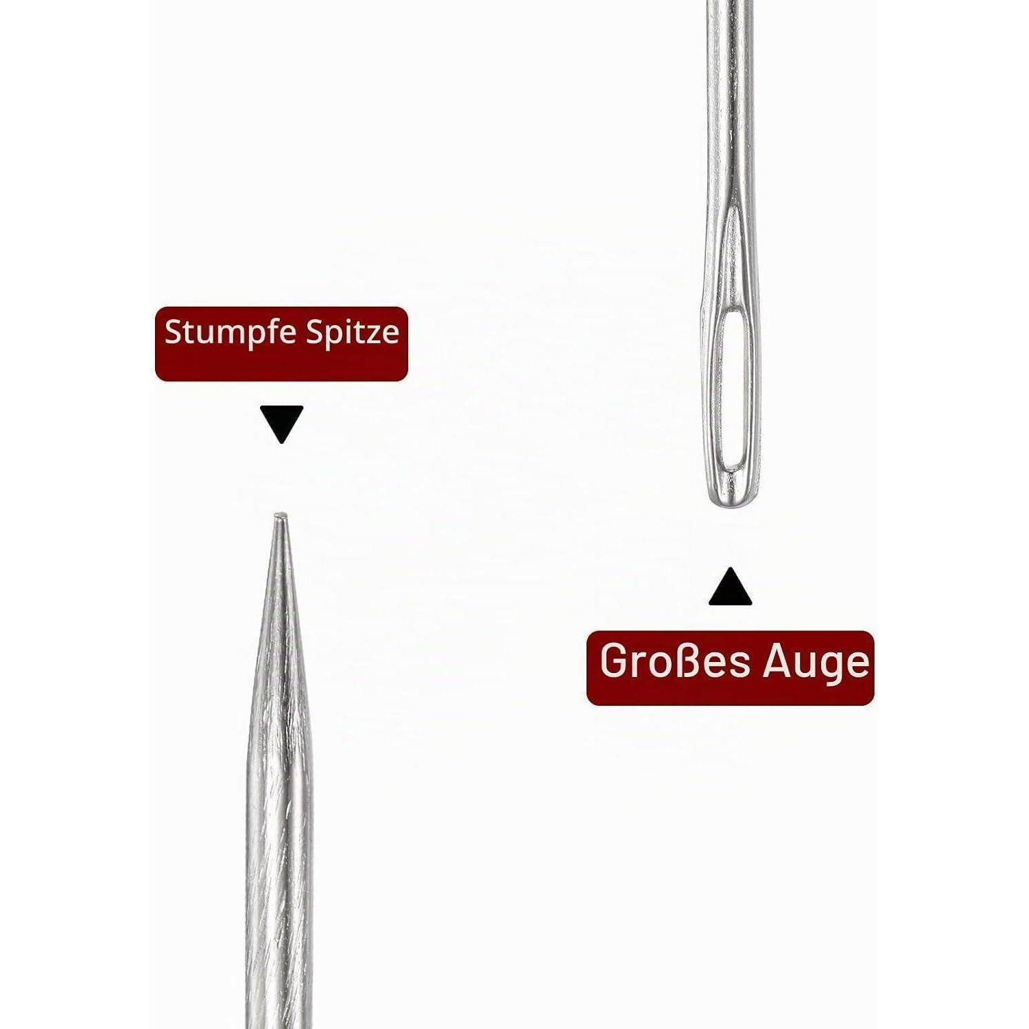 Diagramm zum Vergleich von Nadelspitzen: links mit der Bezeichnung „Stumpfe Spitze