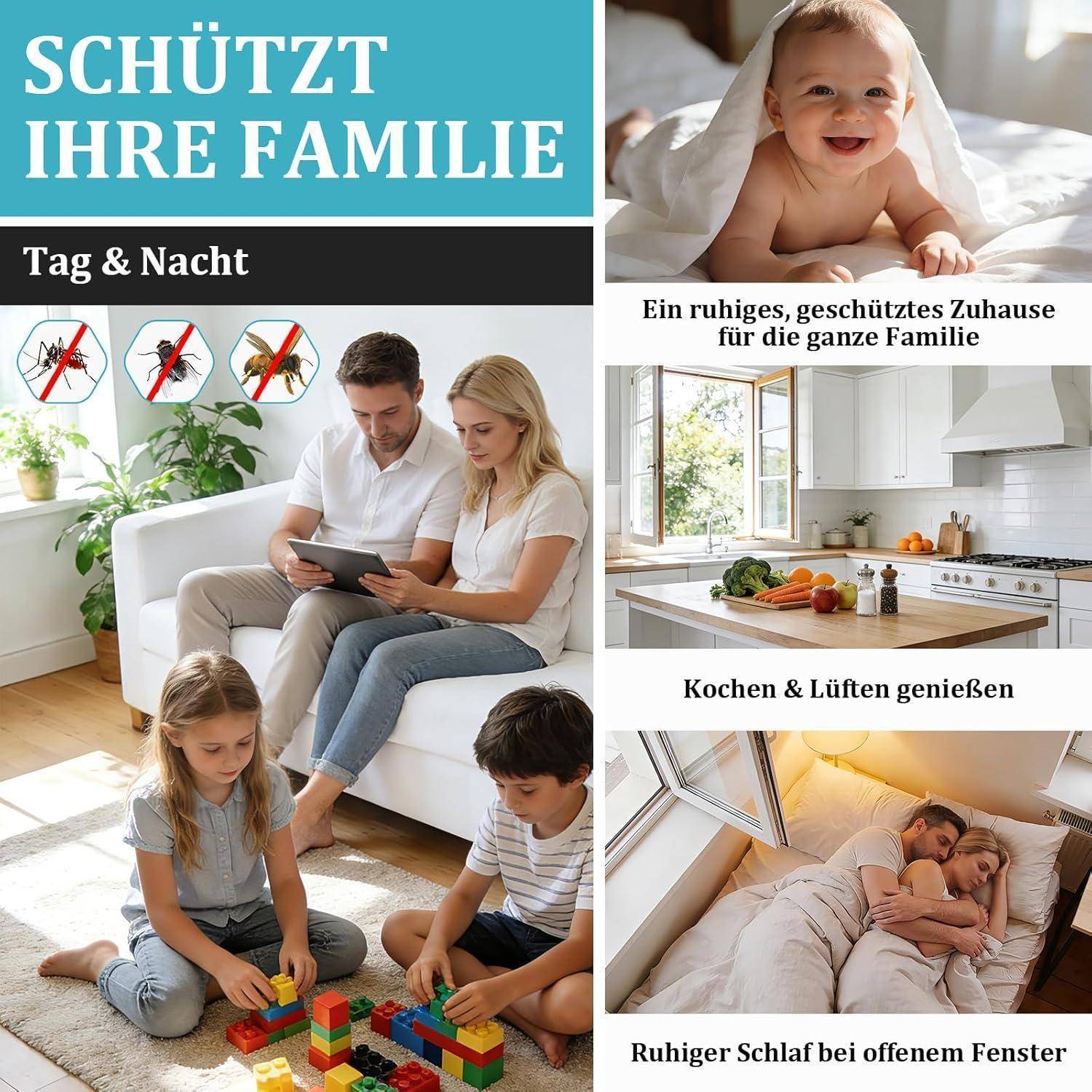Apalus Fliegengitter Fenster zuschneidbar 130x150cm Weiß