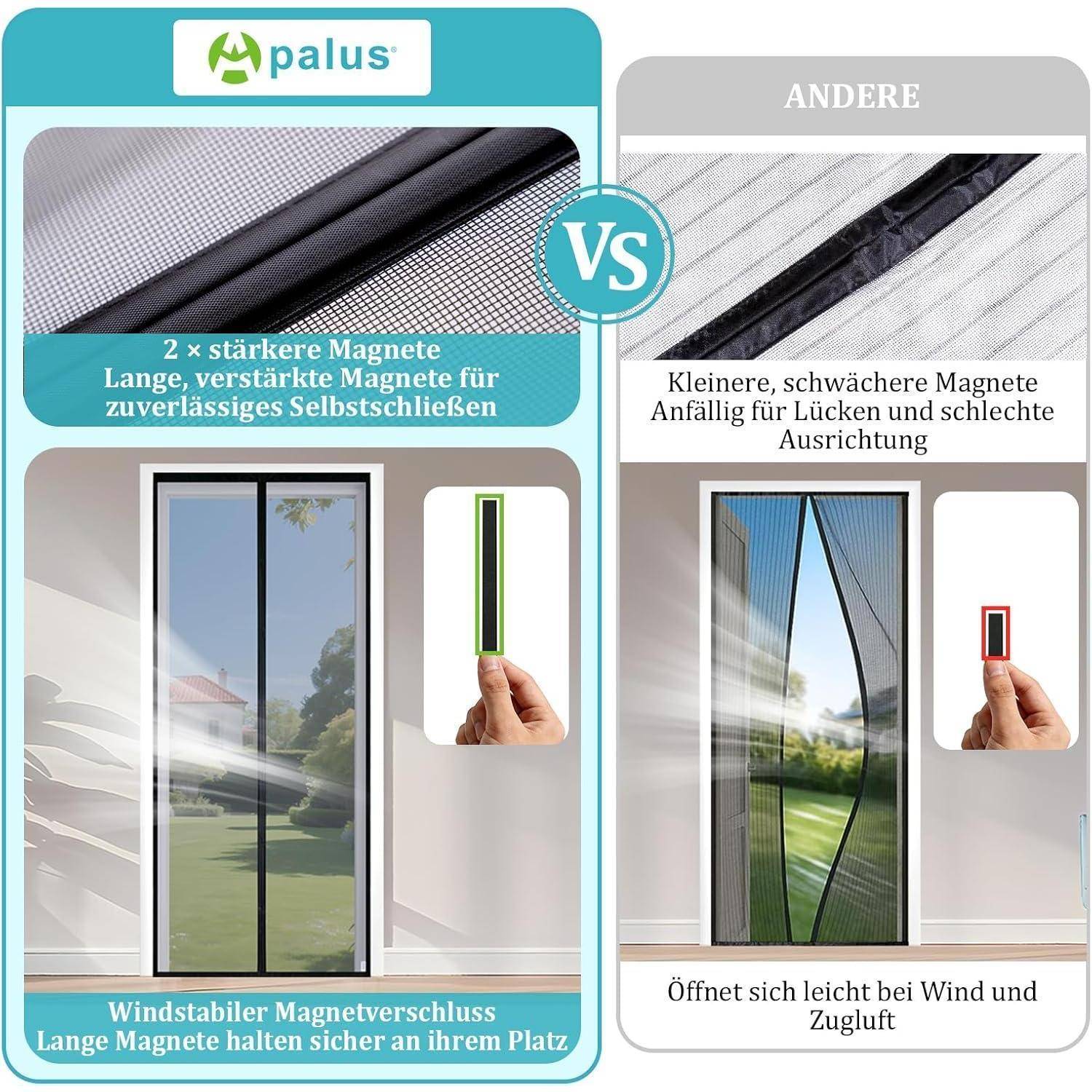 Nebeneinander-Vergleich: Palus vs. andere: Palus zeigt lange, stärkere Magnete für zuverlässiges Selbstschließen; andere zeigen kleine, schwächere Magnete, die zu Spalten und Windeöffnungen führen.