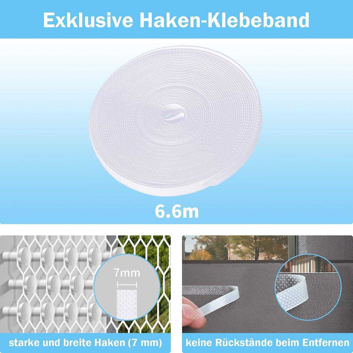 Produktbild einer weißen Klettverschluss-Kabelbinderrolle mit der Bezeichnung „Exklusive Haken-Kleeband