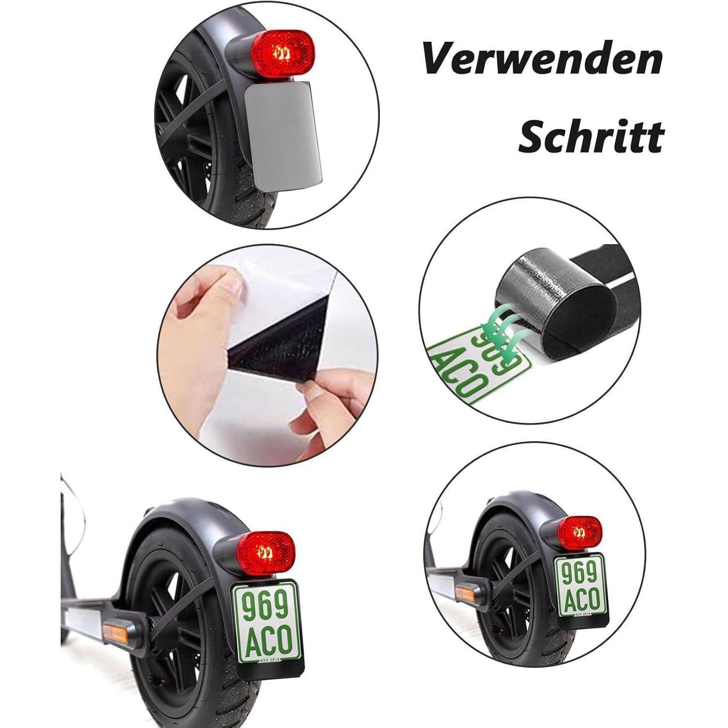 Selbstklebende Kennzeichenhalter 135x110mm Klettverschluss Set