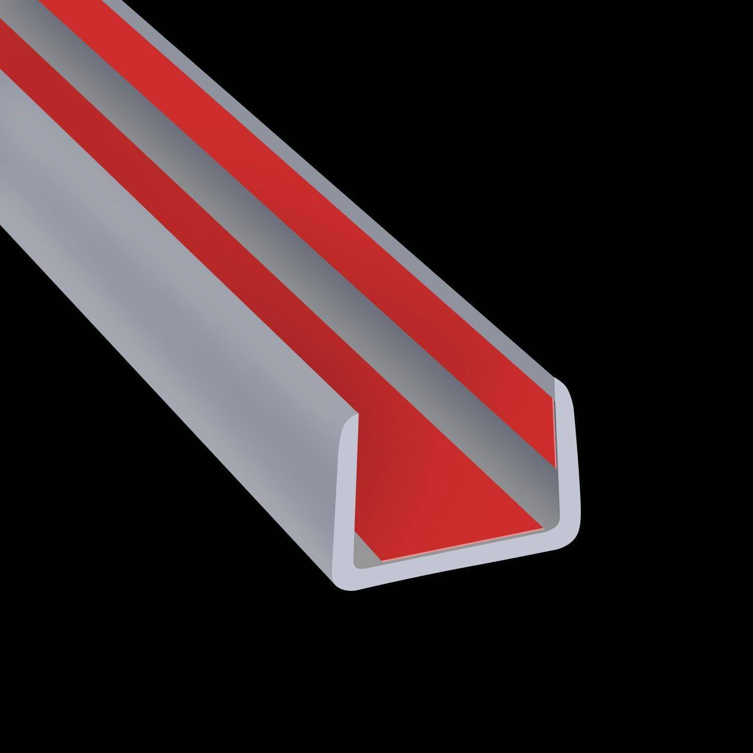 Gummi-Kantenverkleidung 16mm Grau selbstklebend 6m