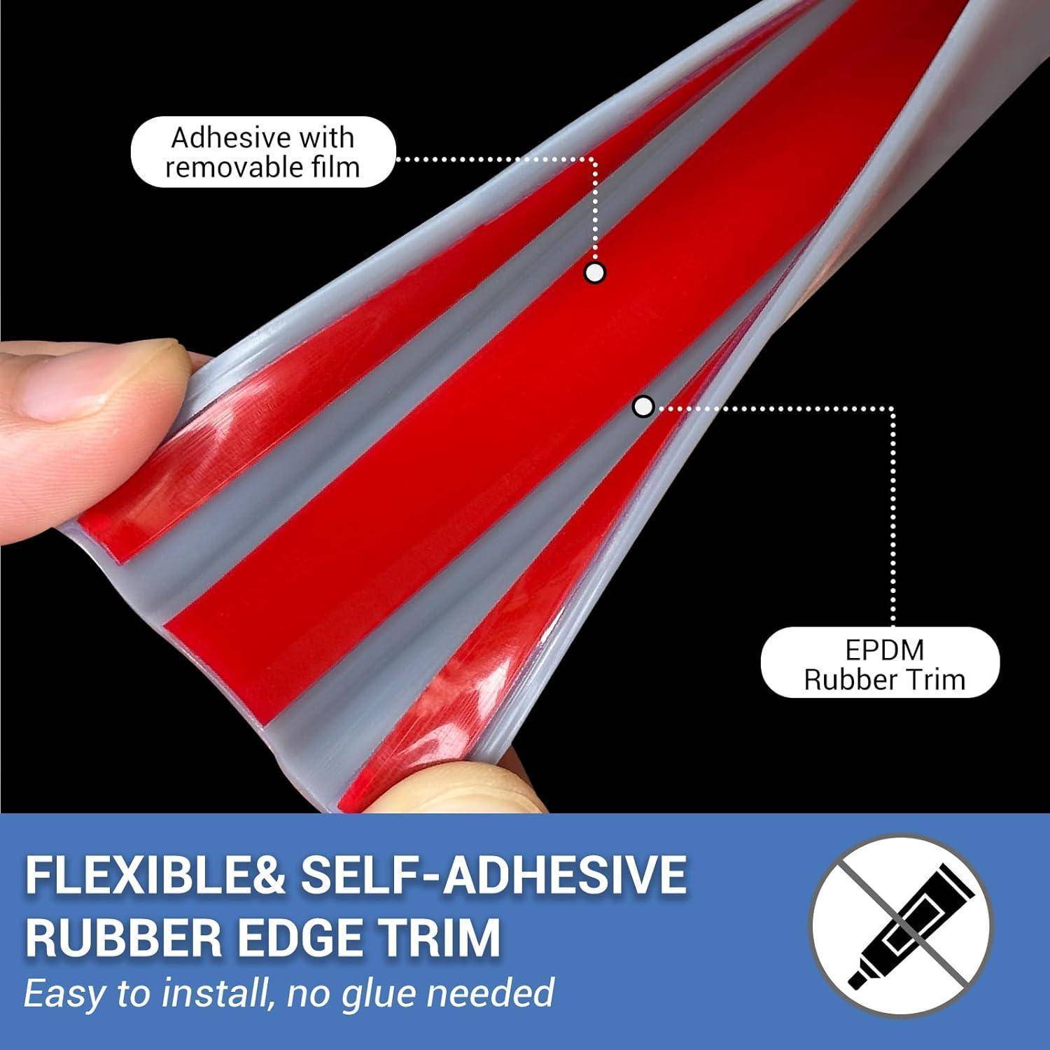 Gummi-Kantenverkleidung 10mm U-Profil selbstklebend Grau 6m