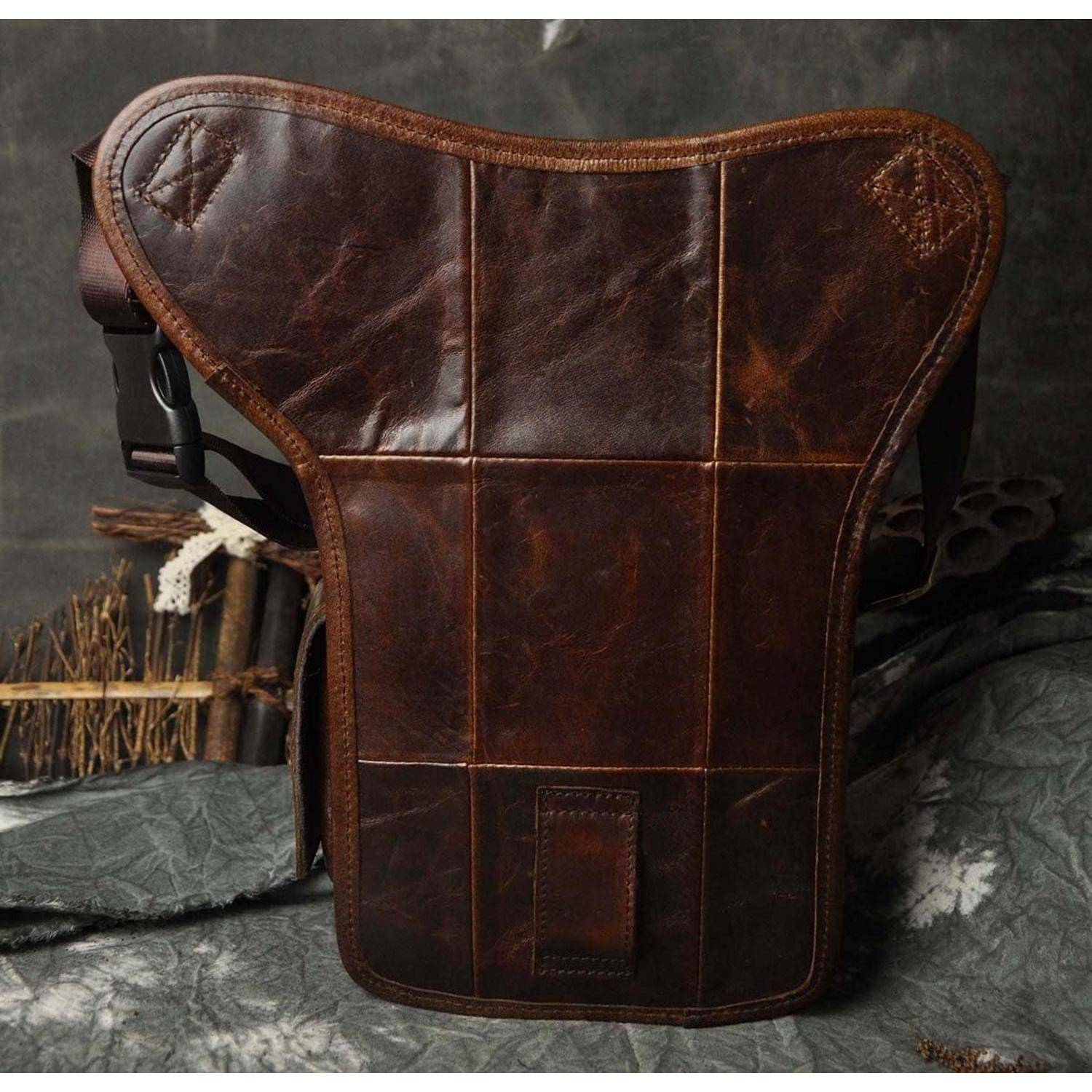 Herren Beintasche echtes Leder Kaffeebraun 3106