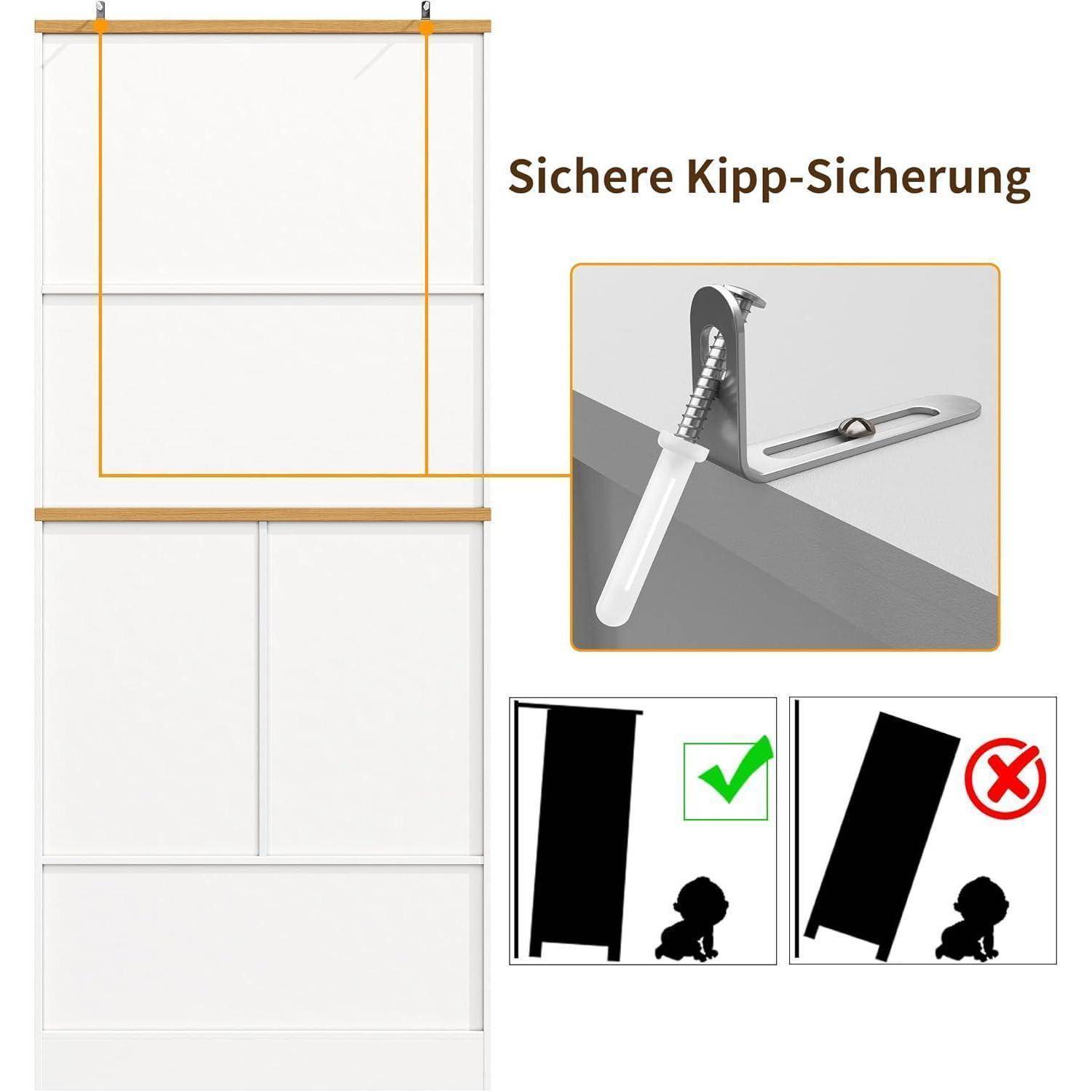 Küchenschrank 80x40x180cm MDF/Spanplatte mit 12 Fächern