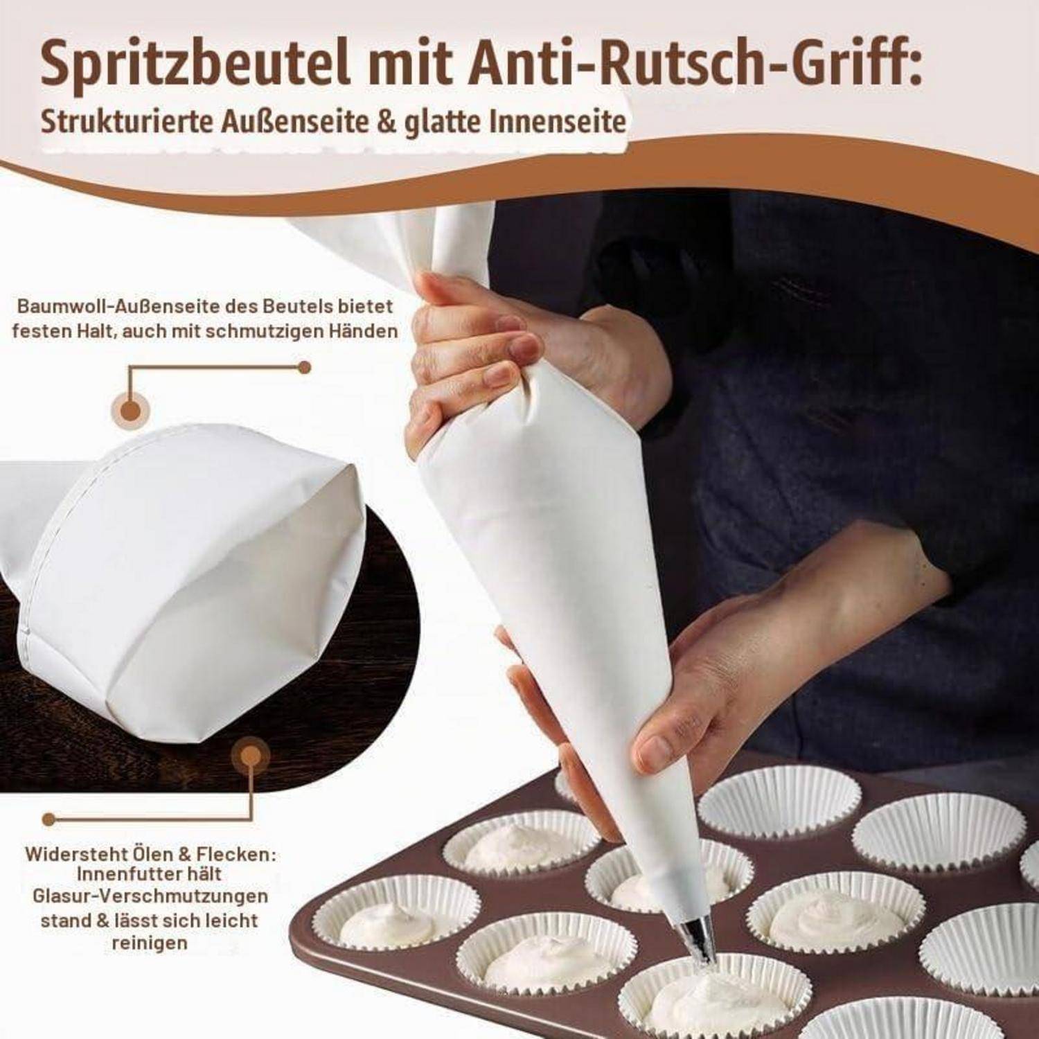 Spritzbeutel Set 11tlg. mit Tüllen und Bürste