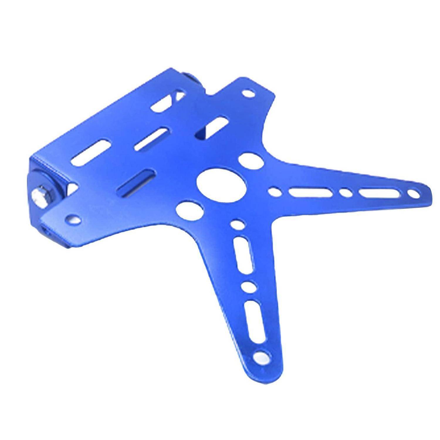 Motorrad Kennzeichenhalterung Blau Verstellbar Aluminium Universal
