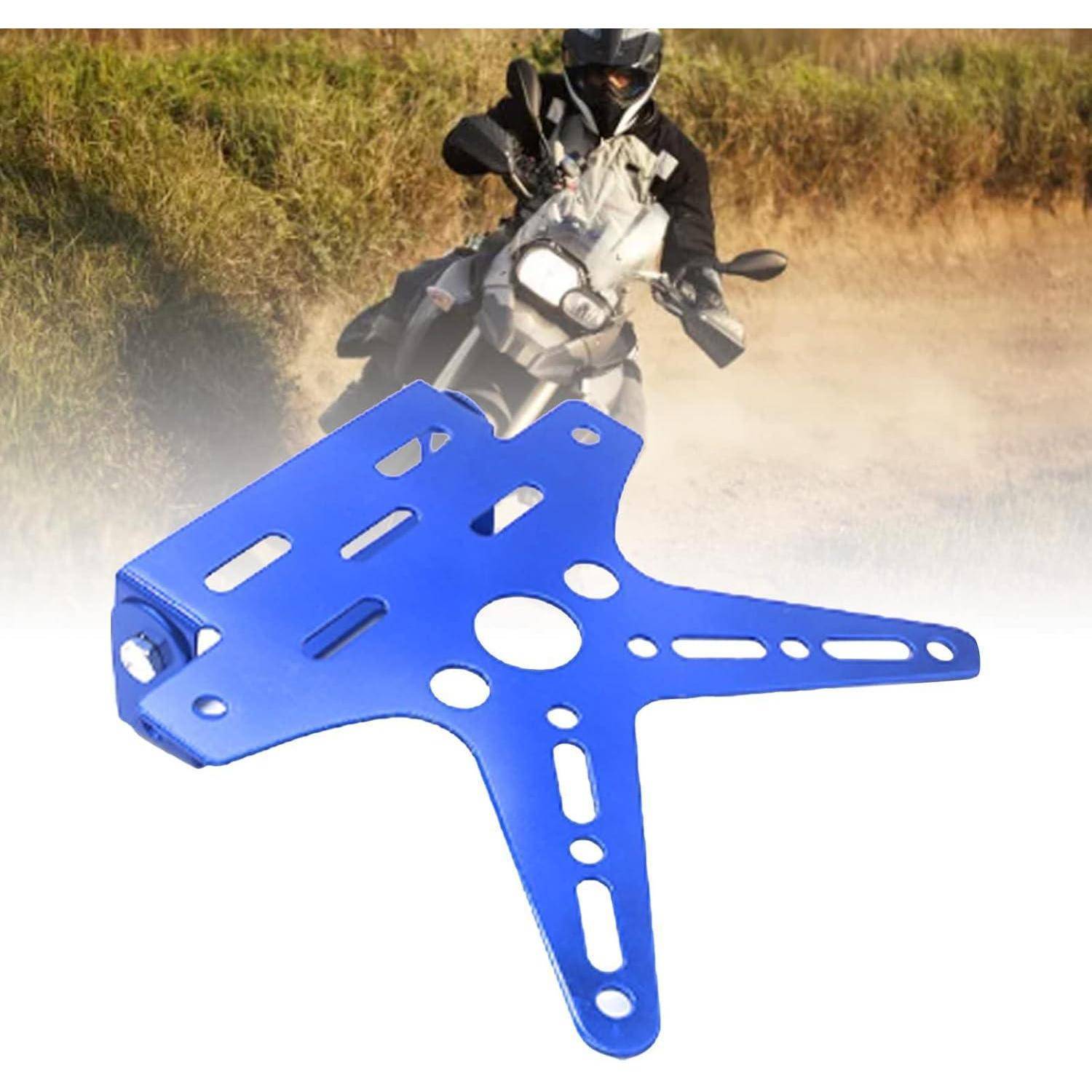 Motorrad Kennzeichenhalterung Blau Verstellbar Aluminium Universal