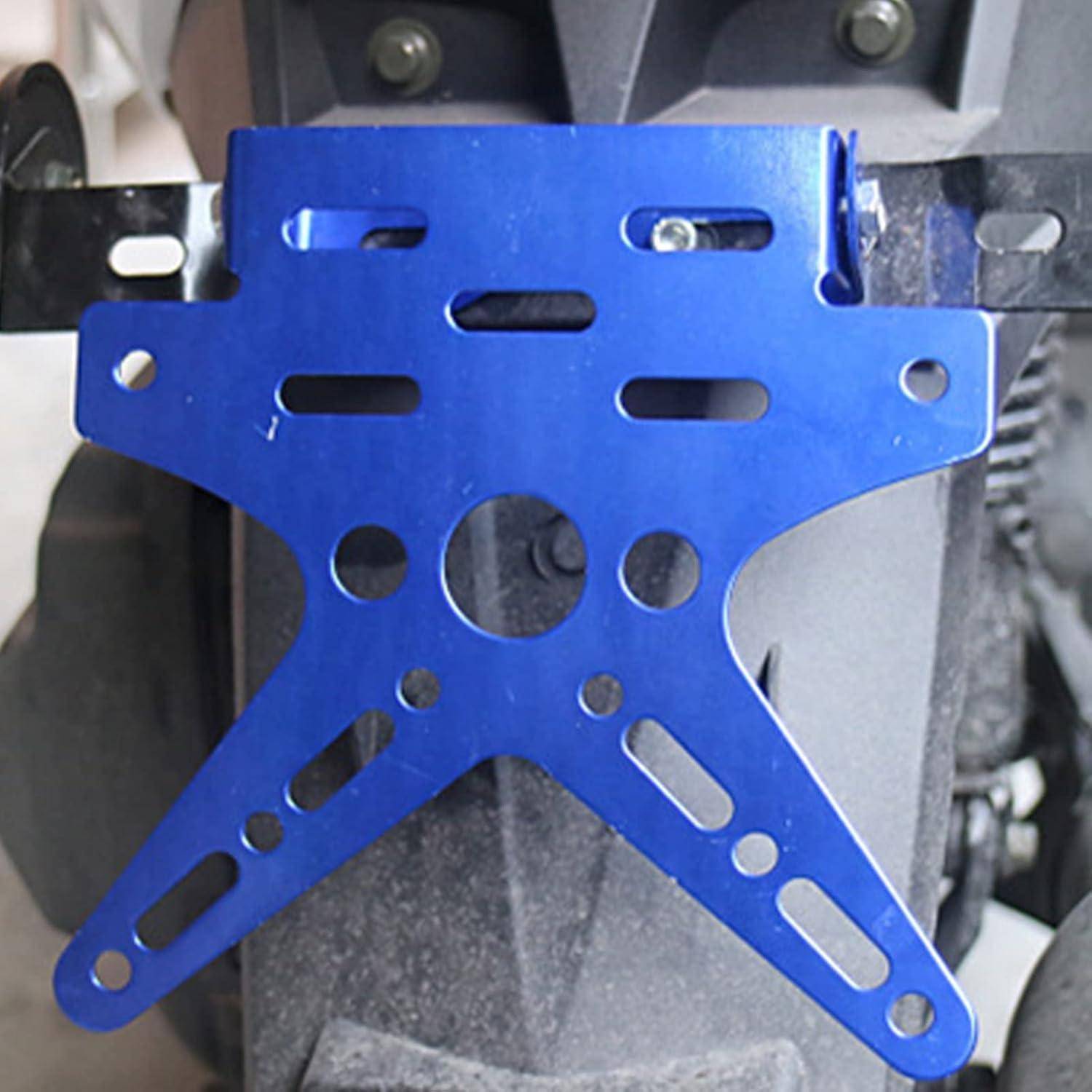 Motorrad Kennzeichenhalterung Blau Verstellbar Aluminium Universal