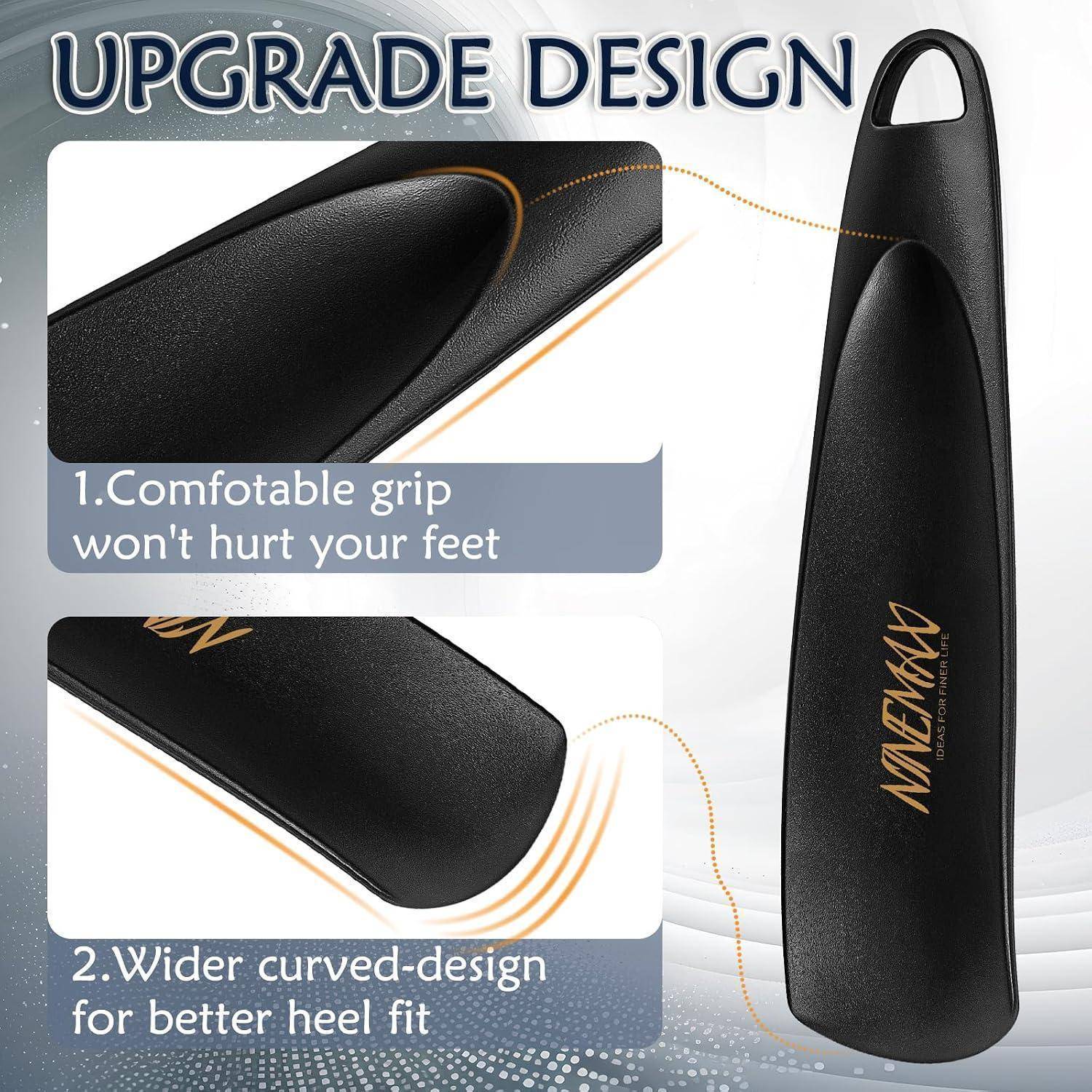 Werbegrafik einer schwarzen Schuheinlage mit dem Label „UPGRADE DESIGN
