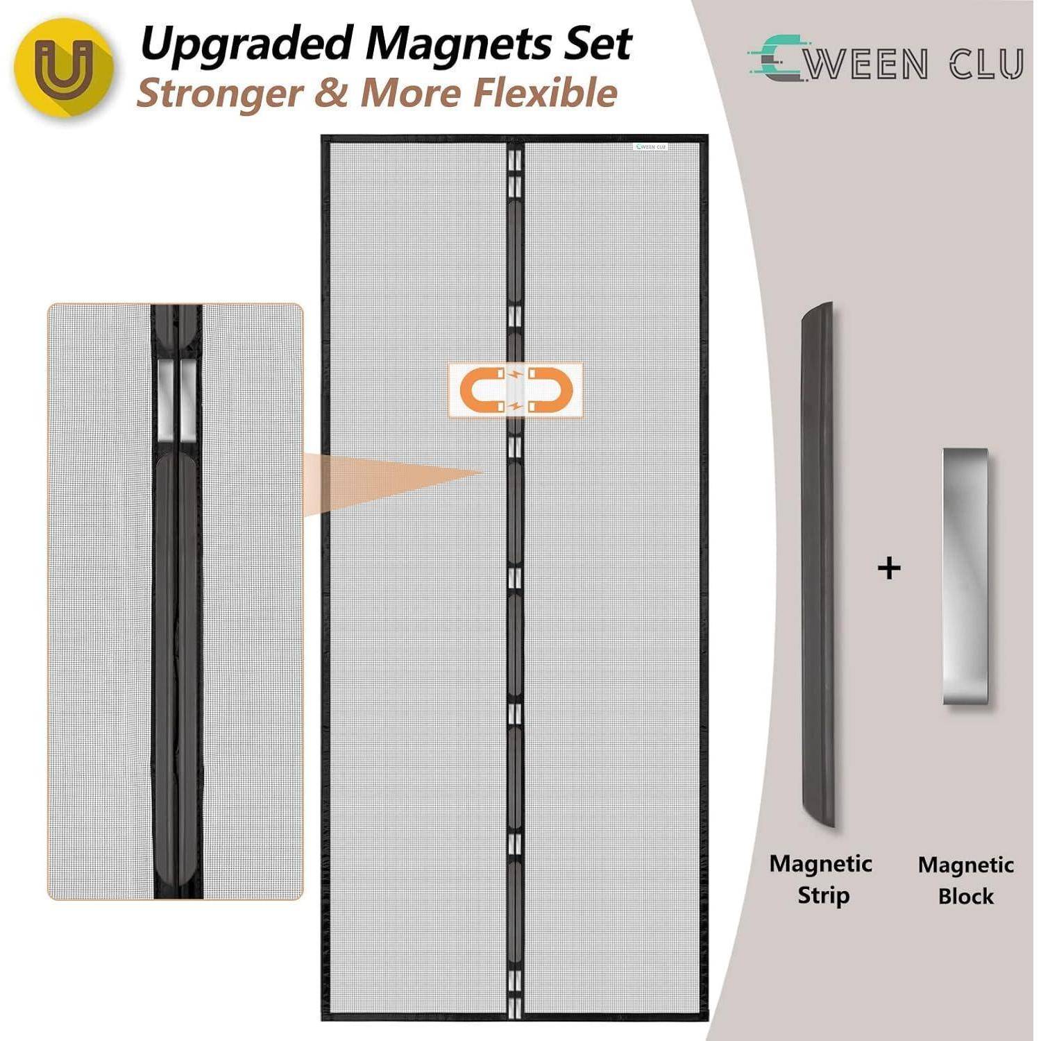 Produktgrafik eines verbesserten Magnetsatzes, der einen Magnetstreifen und einen Magnetblock für ein stärkeres, flexibleres Verschlusssystem zeigt.