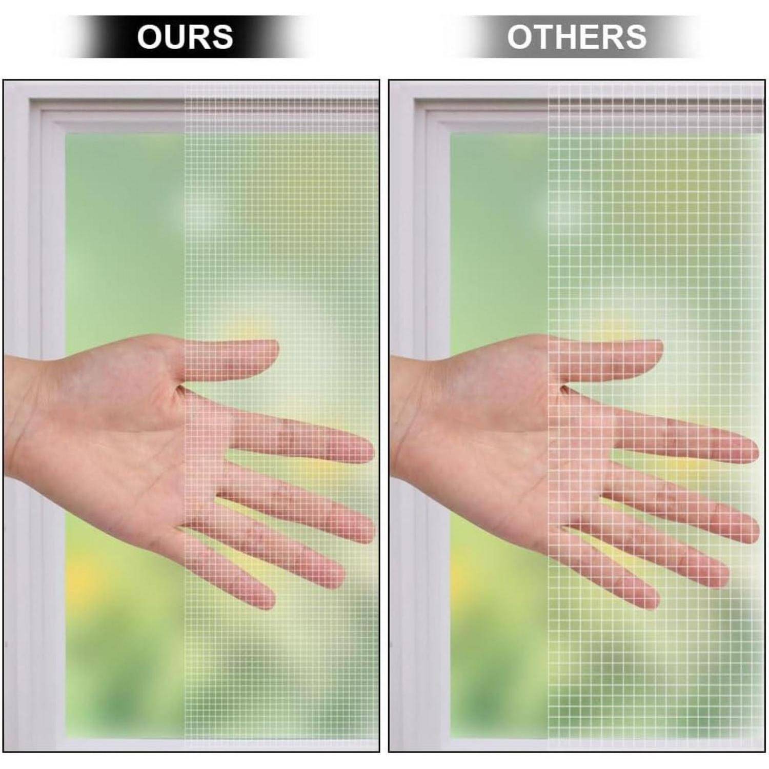Nebeneinander-Vergleich von zwei Fensterschirmen mit den Bezeichnungen „UNSERE