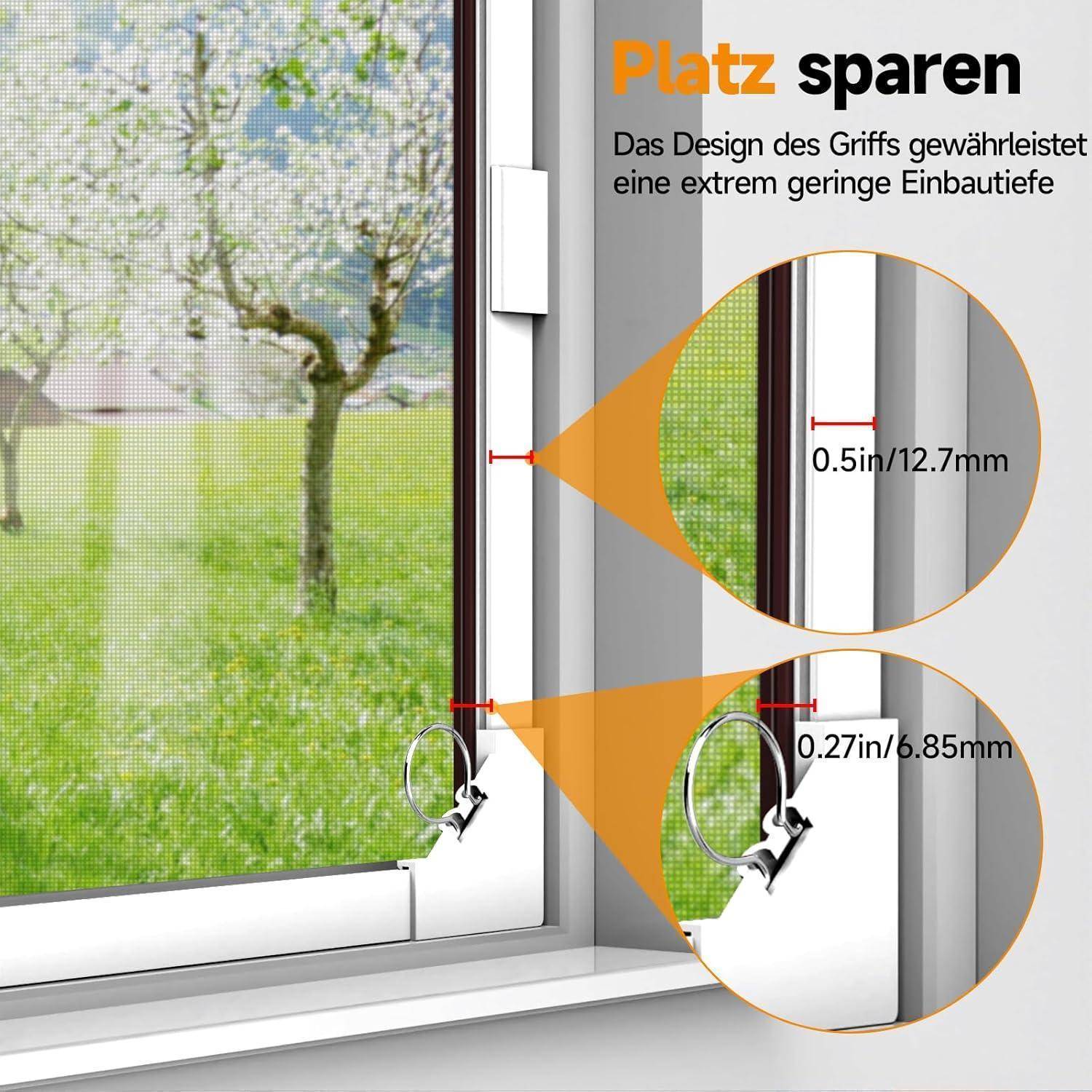 Diagramm eines Fensternetzes mit Text „Platz sparen