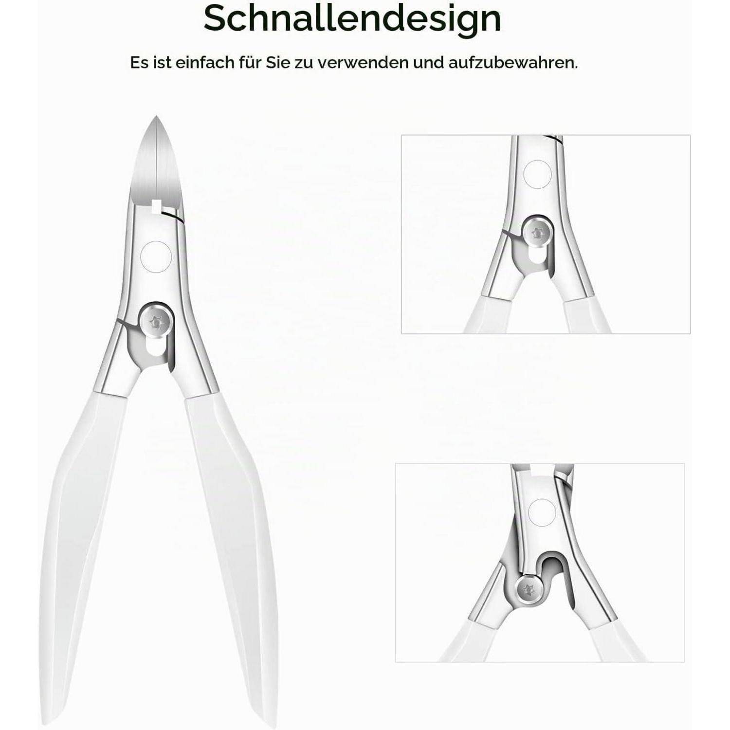 Illustration einer Nagelschere mit „Schnalldesign