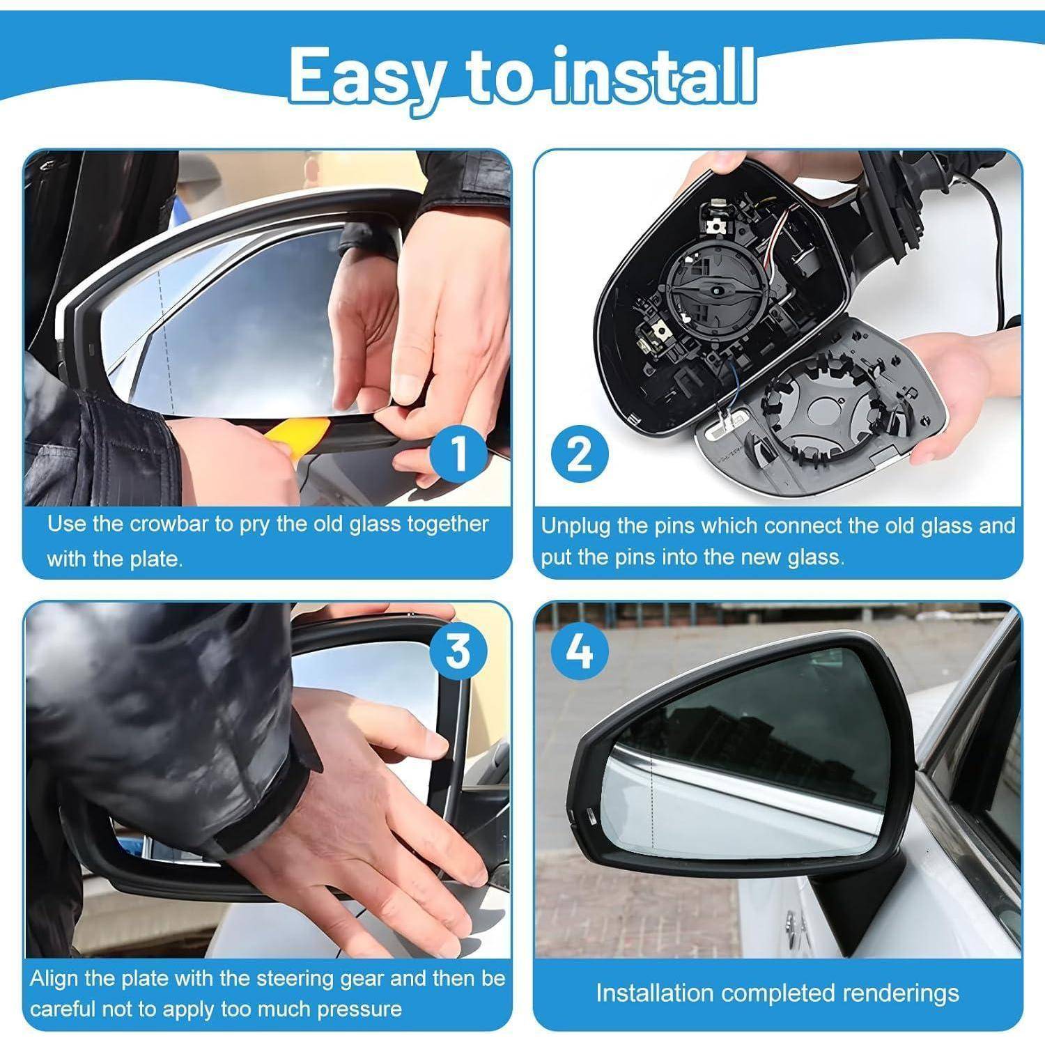Spiegelglas beheizbar links für VW T5/Caddy