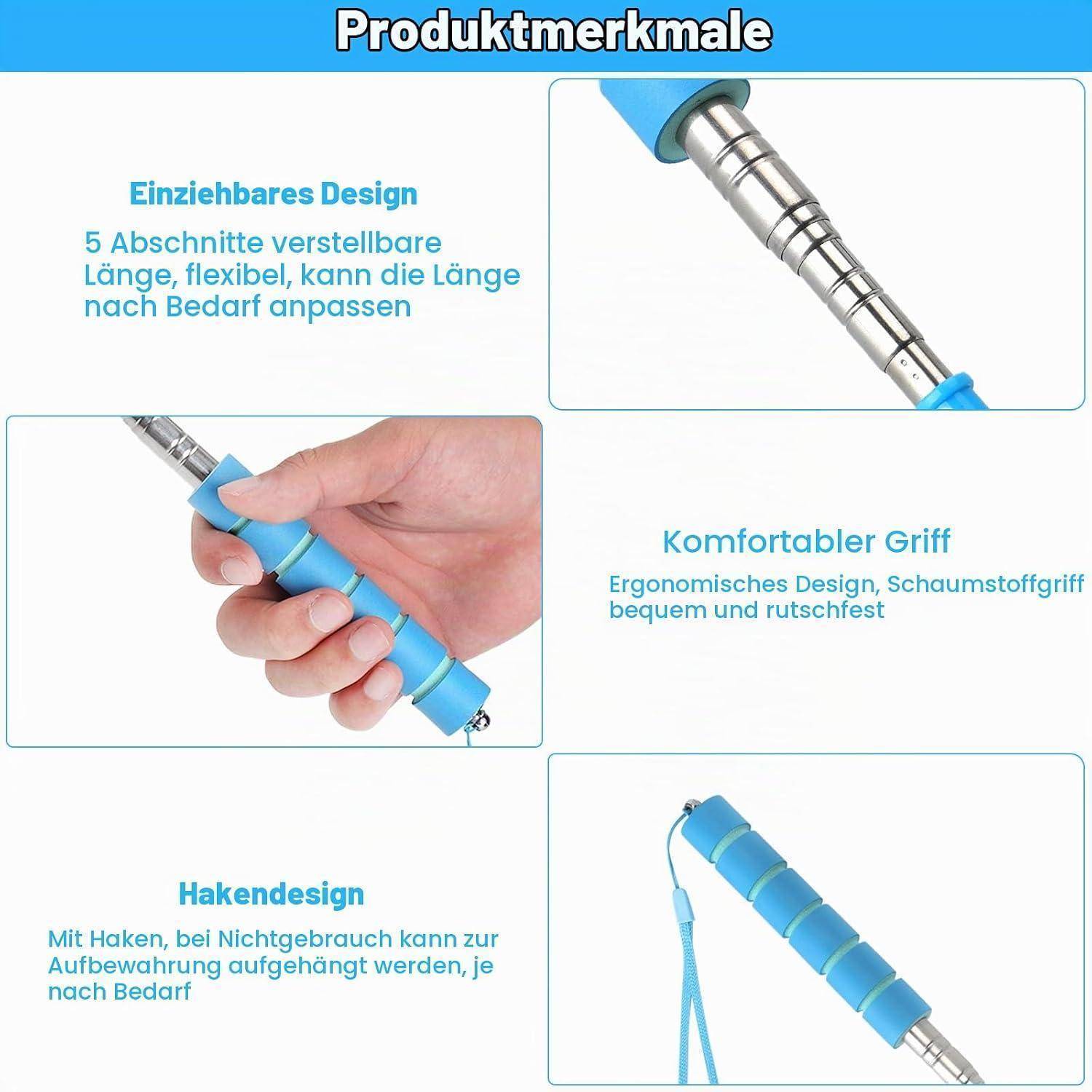 2x Teleskop Schuhlöffel ausziehbar 30-71cm Edelstahl mit Griff