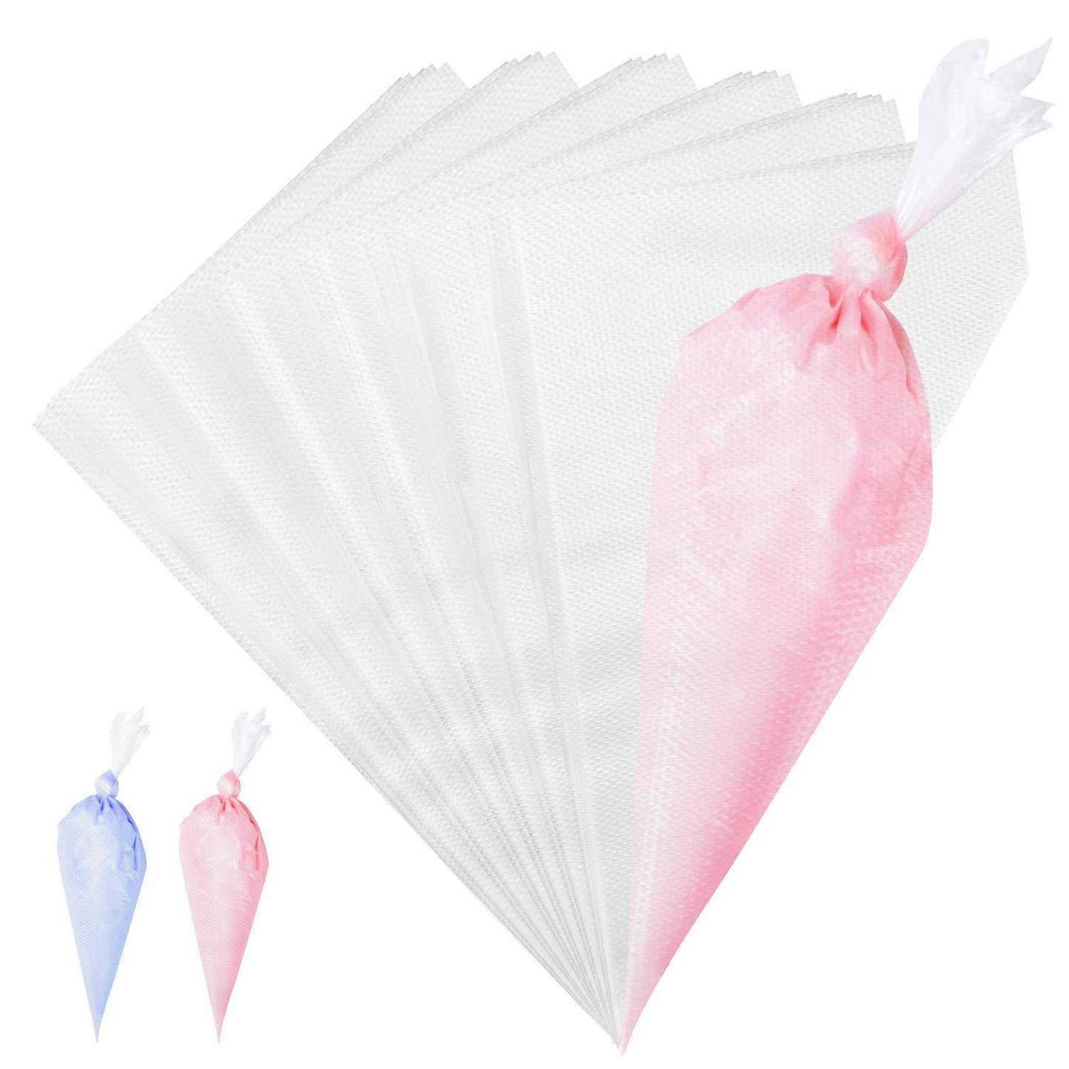 Mesh-Geschenktüten in Weiß, Rosa und Blau, in verschiedenen Größen zum Verpacken von kleinen Artikeln oder Süßigkeiten.