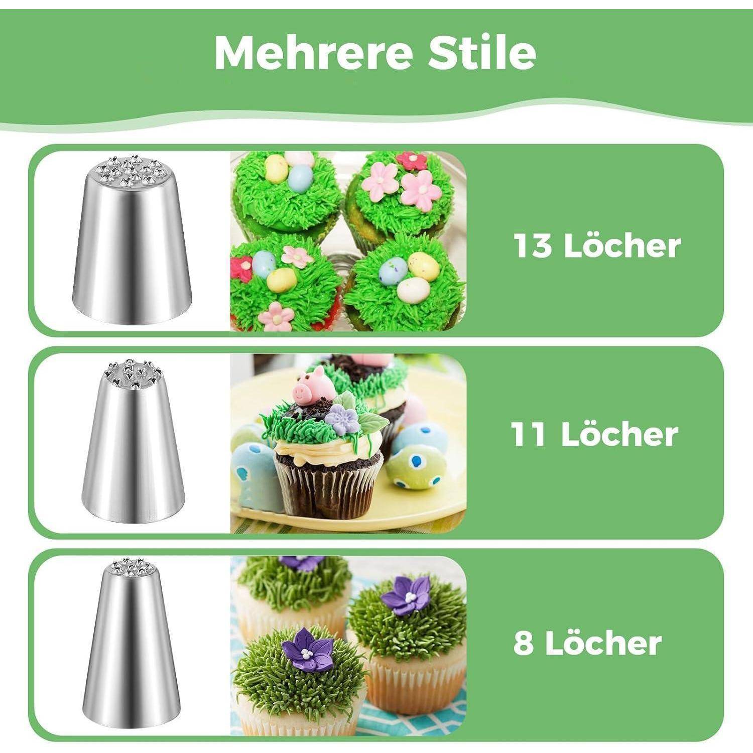 Spritzbeutel Set 29-teilig Edelstahl mit Tüllen & Reinigungsbürste