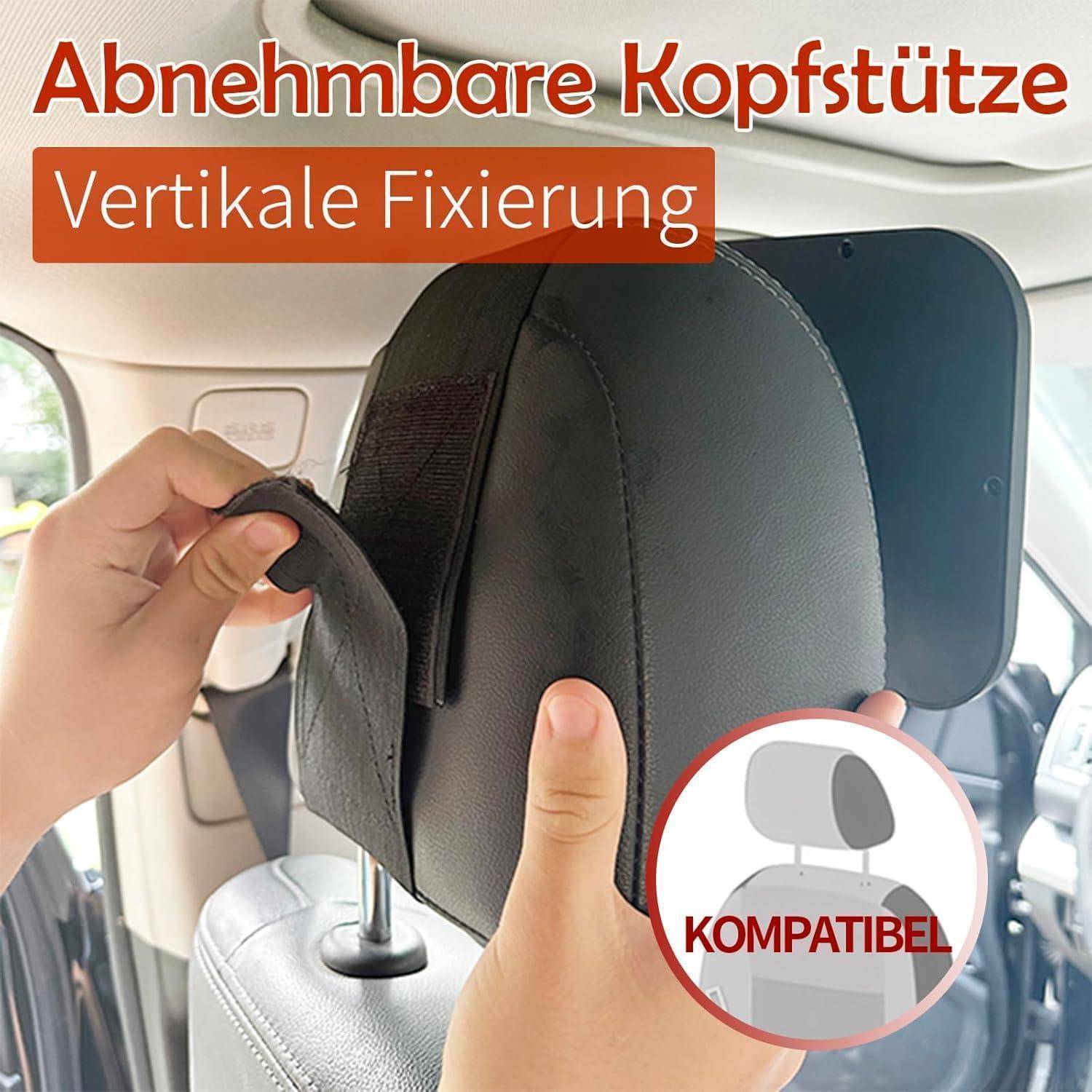 Kopfstützenbezug wird angebracht, gekennzeichnet mit „Abnehmbare Kopfstütze