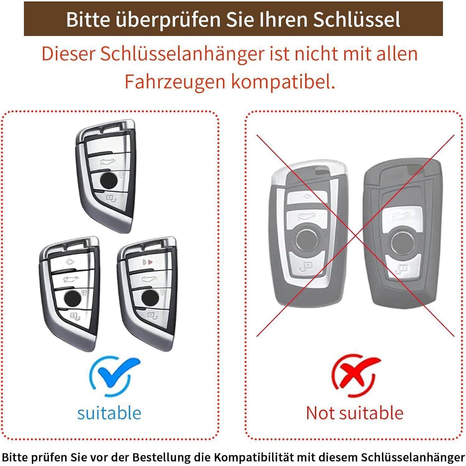 Autoschlüssel Hülle Leder Braun 4 Tasten für 1 3 5 6 7 X1 X3 X5 X6