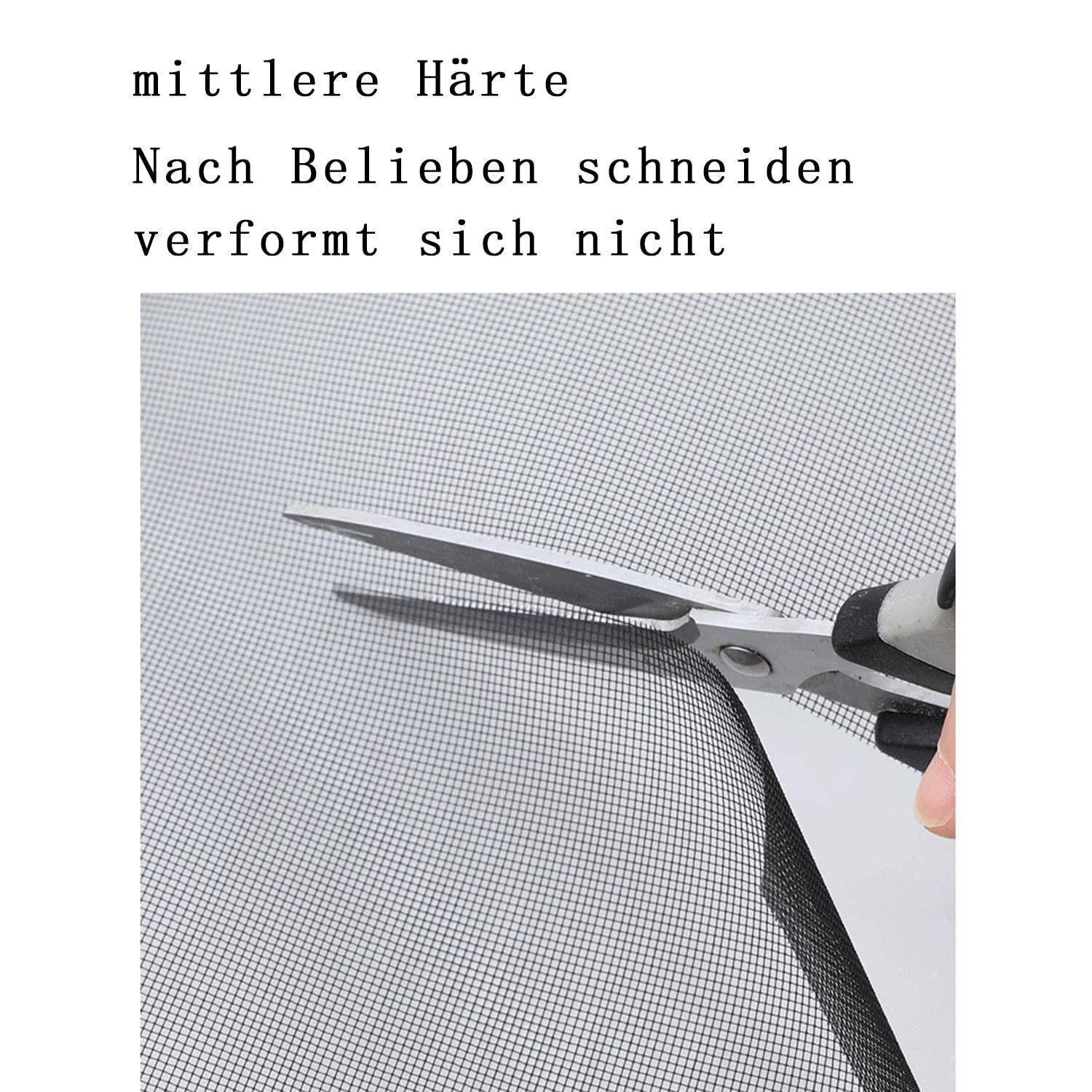 Deutscher Text oben bei einer Nahaufnahme von Scheren, die ein feines Maschensieb schneiden, wobei das Material bei dem Schnitt nicht verformt wird.