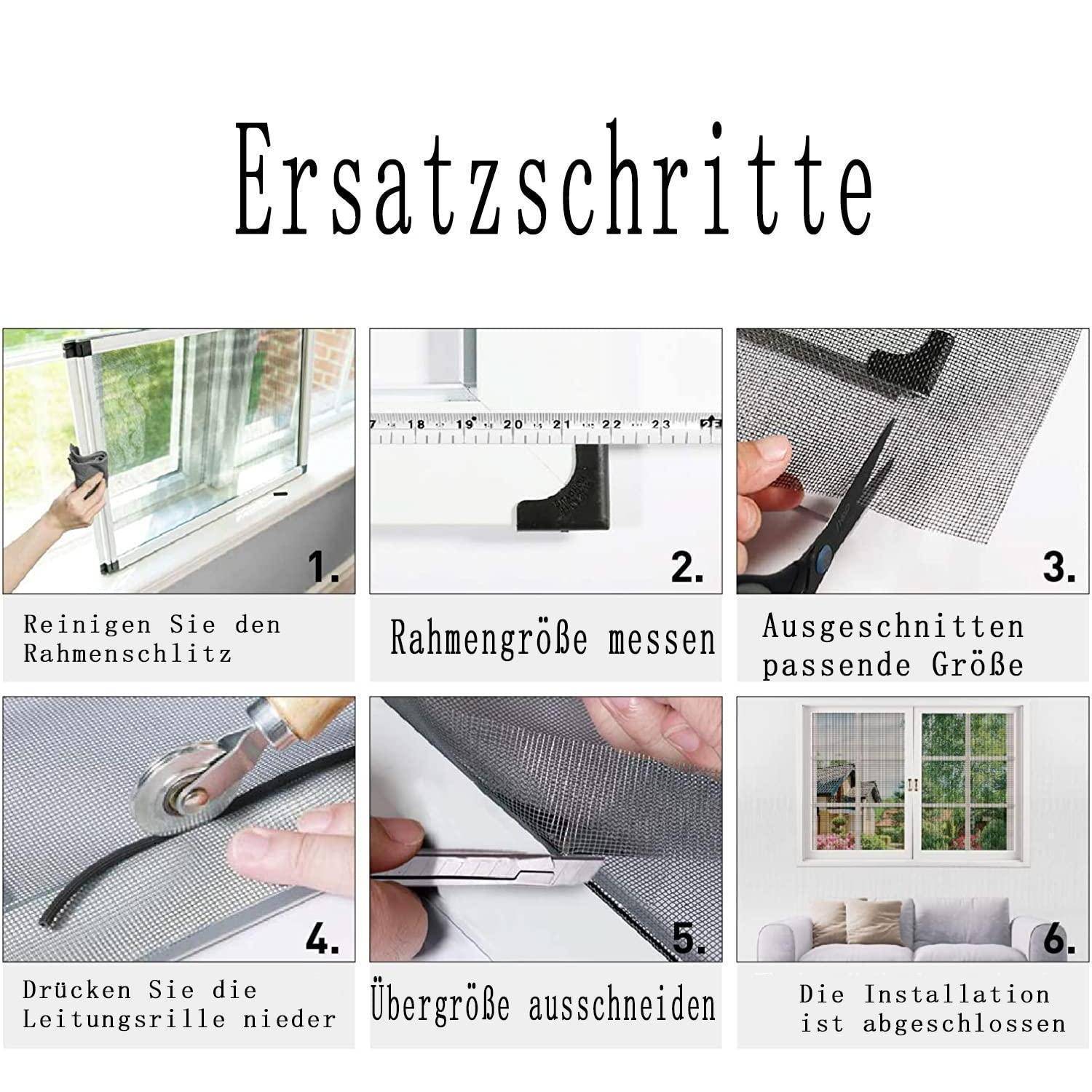 Fliegengitter Meterware 120cm x 250cm Insektenschutz Schwarz