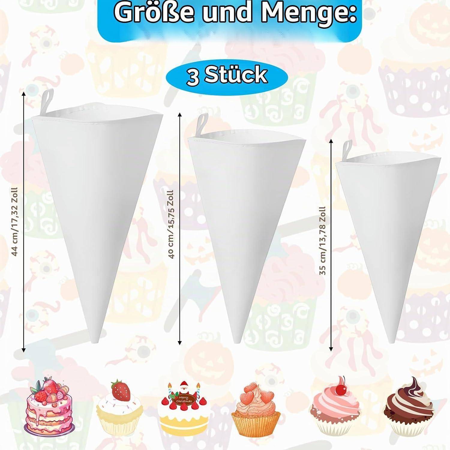 Illustration mit dem Titel „Größe und Menge: 3 Stück