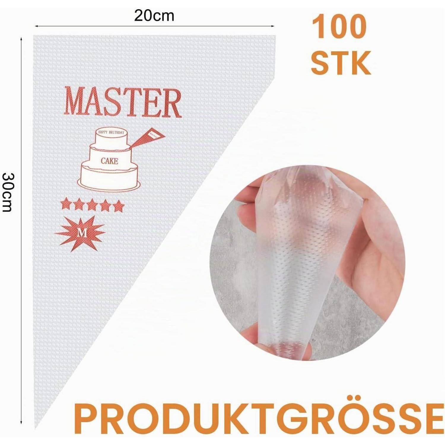 Produktbild einer weißen dreieckigen Spritzbeutel, gekennzeichnet mit 