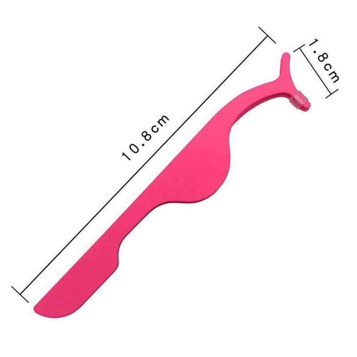 Rosafarbener Augenbrauen-Rasierer mit gebogenem Griff und kleiner Klinge, auf weißem Hintergrund abgebildet mit beschrifteten Abmessungen von 10,8 cm Länge und 1,8 cm Breite.
