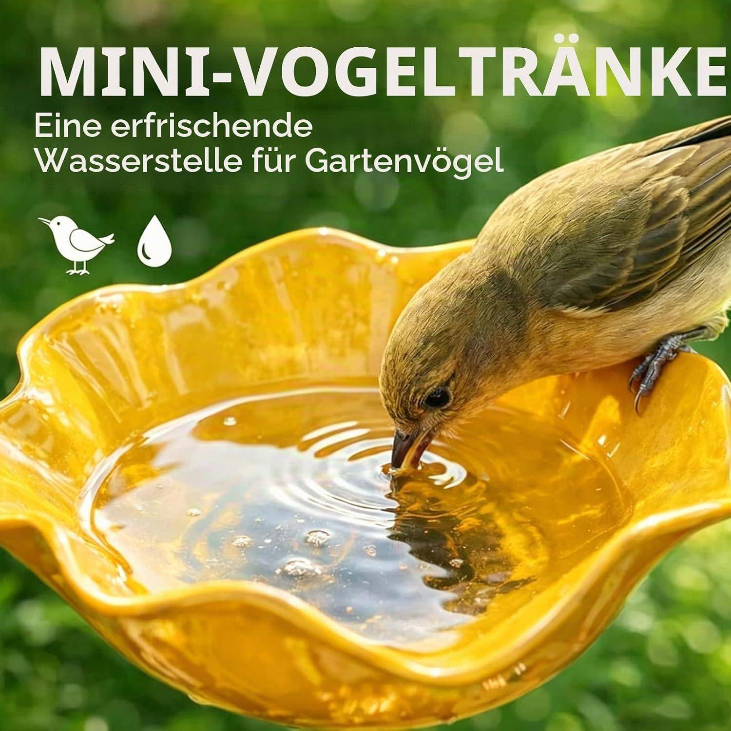 Vogeltränke Stehend 3er Set Blumenform Metall Frostfest Rot Rosa Gelb