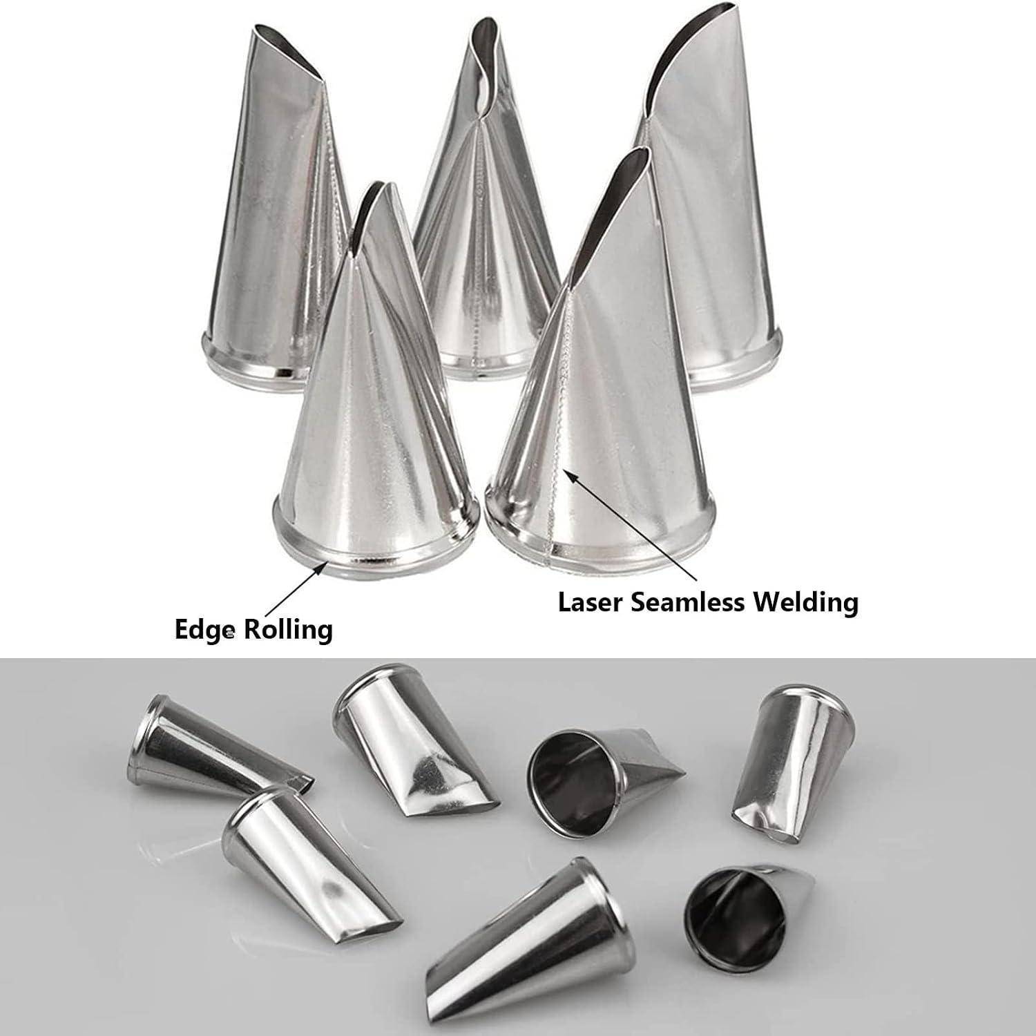Vergleich von Metallkegelbeschlägen mit den Beschriftungen 