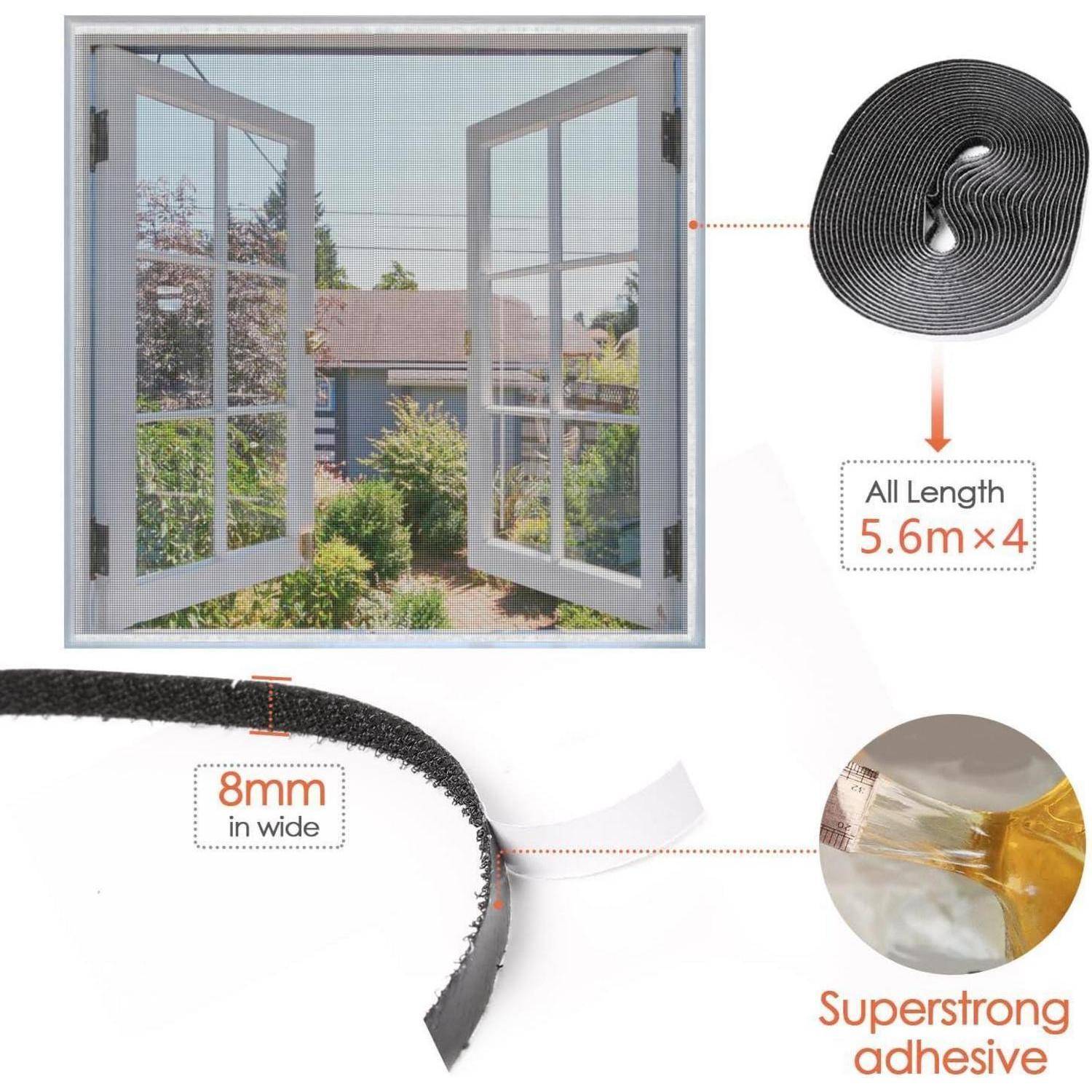 Magnetisches Fliegengitter mit offenbarem Sprossenfenster, Rolle Gaze, „Gesamtlänge 5,6m x 4