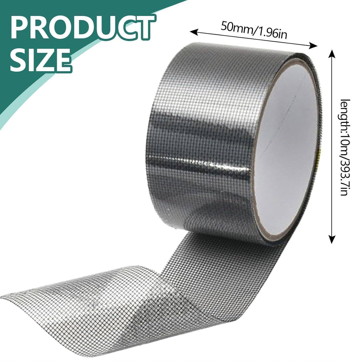 Produktgrößenbild einer Rolle Mesh-Klebeband, gekennzeichnet mit 50 mm/1,96 Zoll Breite und 10 m/393,7 Zoll Länge.