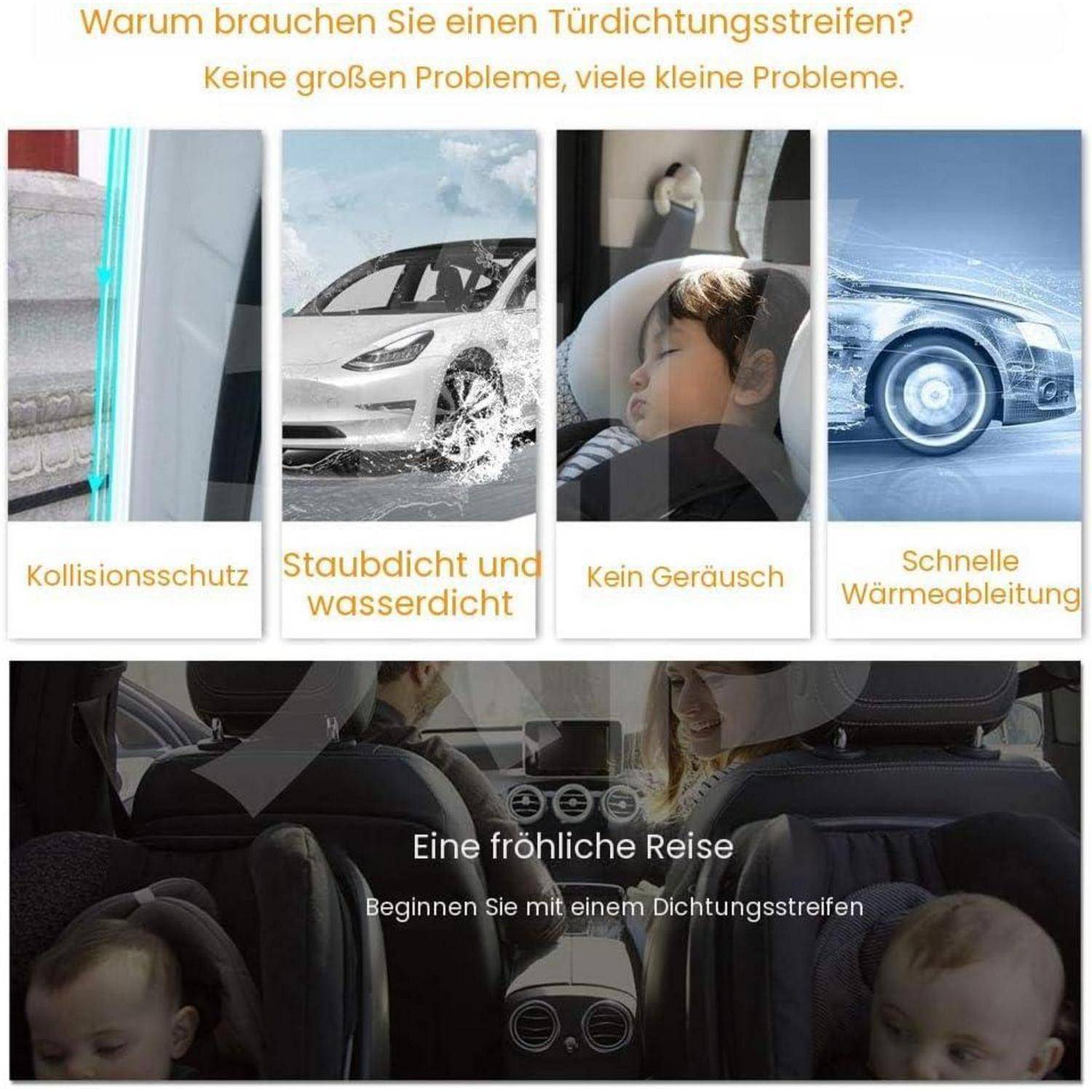 Türkantenschutz Gummidichtung U-Form 5M Transparent