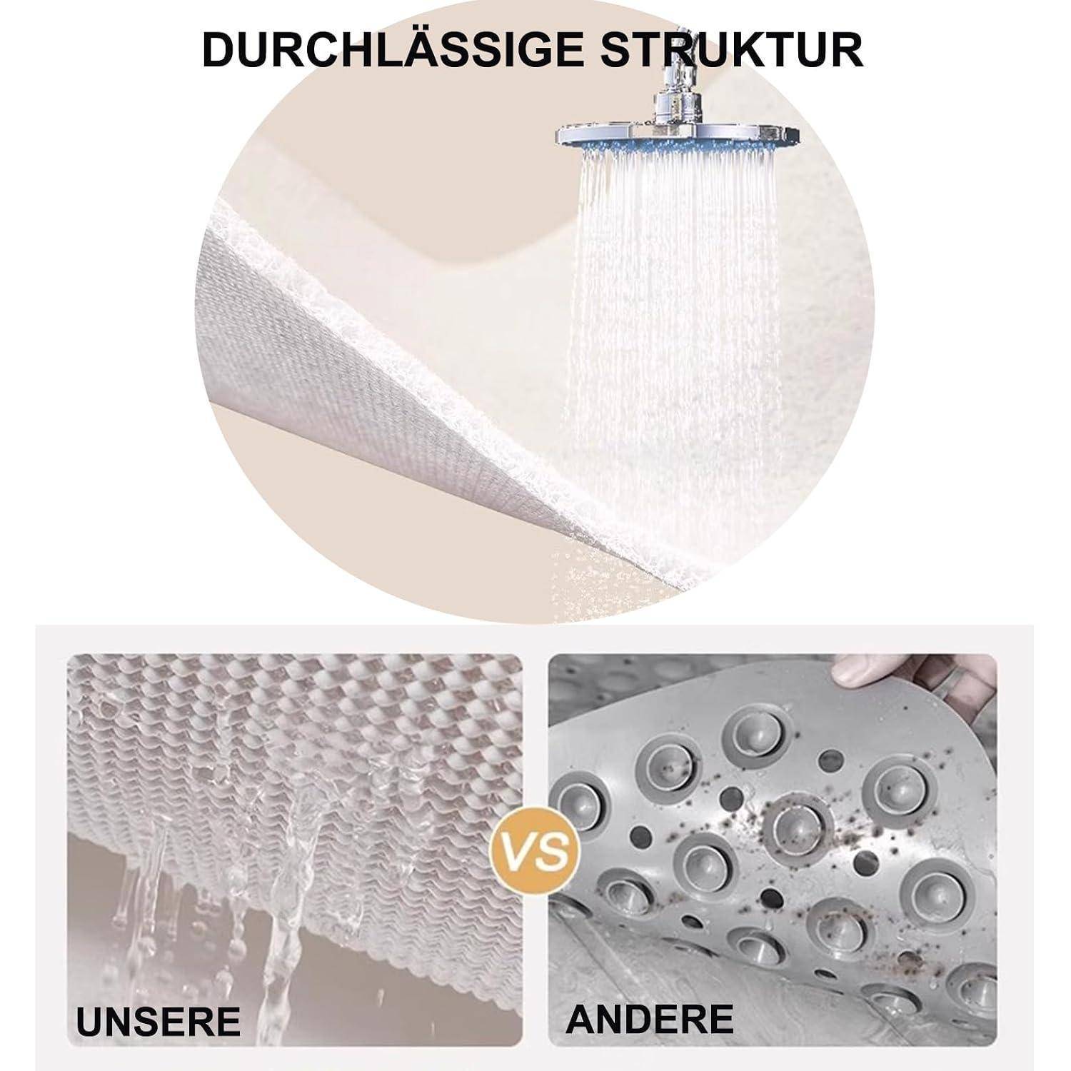 Duschmatte 40x80cm Luffa Antirutsch mit Ablaufloch