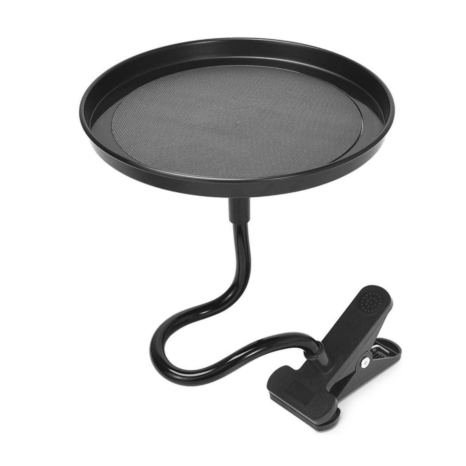 Schwarzes Clip-Mikrofon-Pop-Filter mit rundem Maschenschirm auf flexiblem Schwanenhalsarm