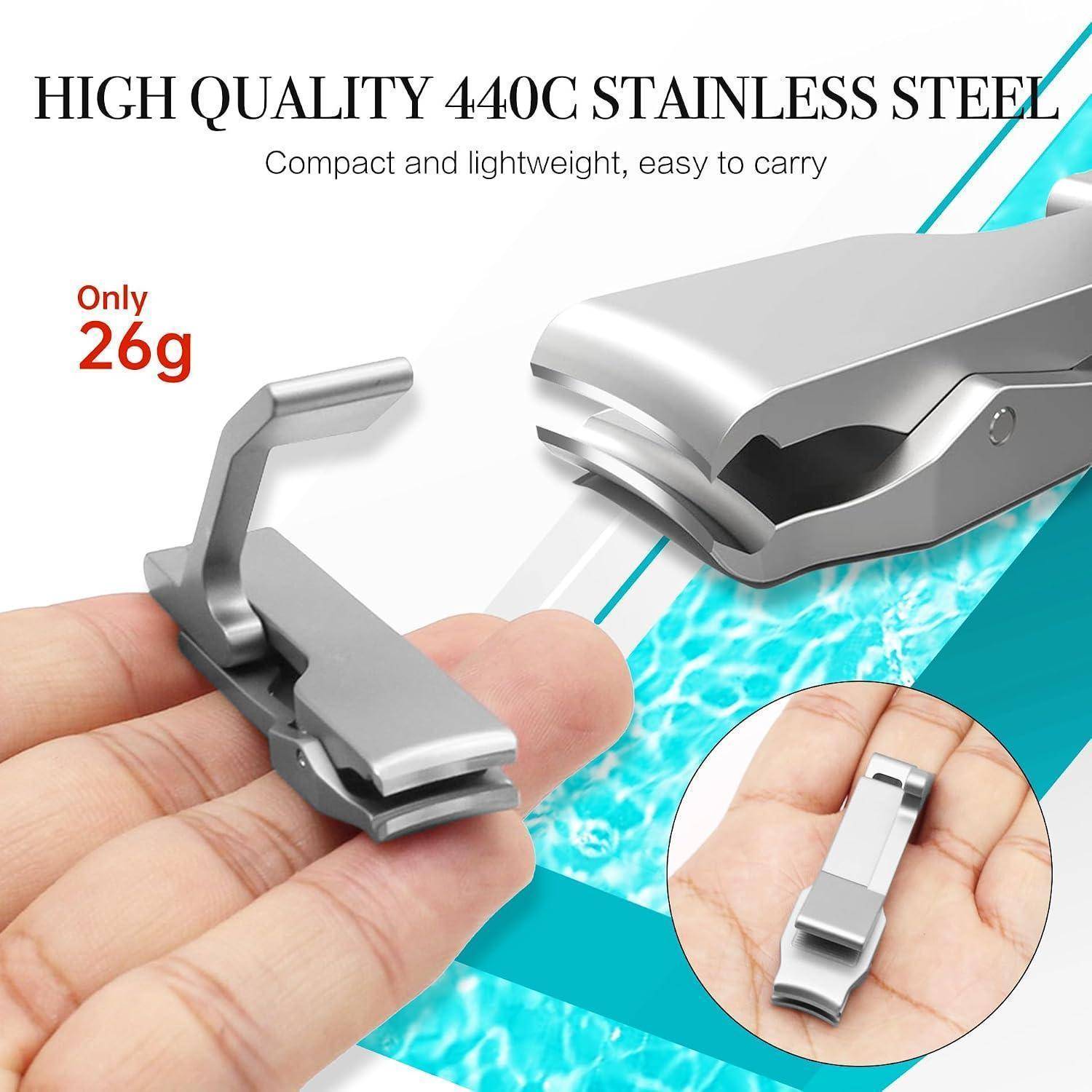 Anzeige für einen kompakten Edelstahlclip aus rostfreiem Stahl 440C, mit den Aufschriften „HOCHWERTIGE 440C EDELSTAHL