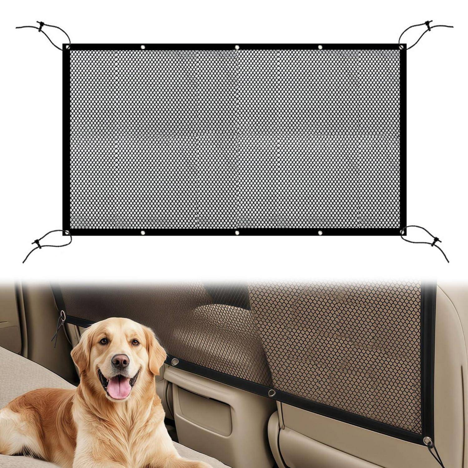 Hundegitter Auto 116x76cm mit Seil und Haken