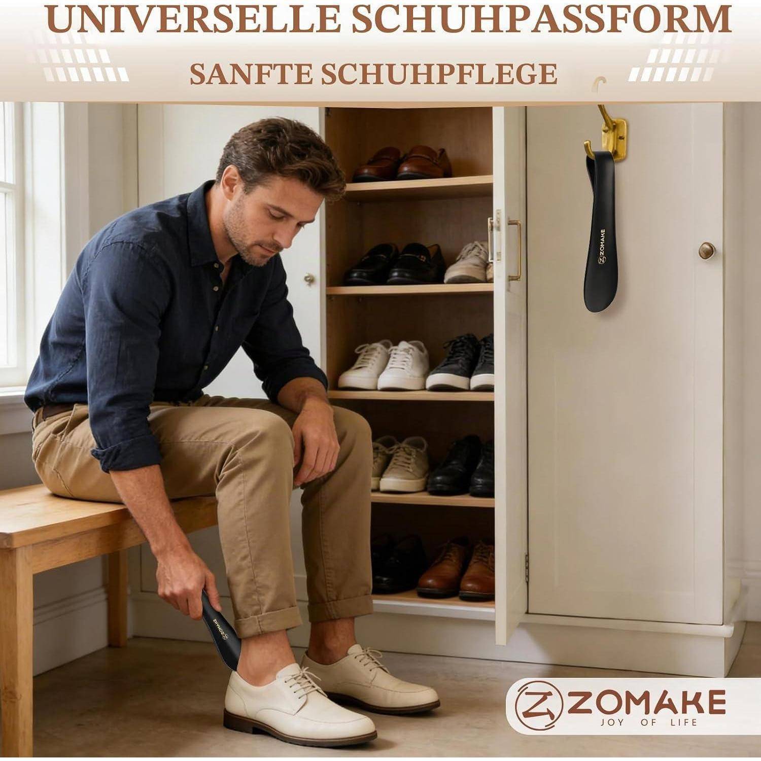 Schuhlöffel Kunststoff 19 cm Schwarz