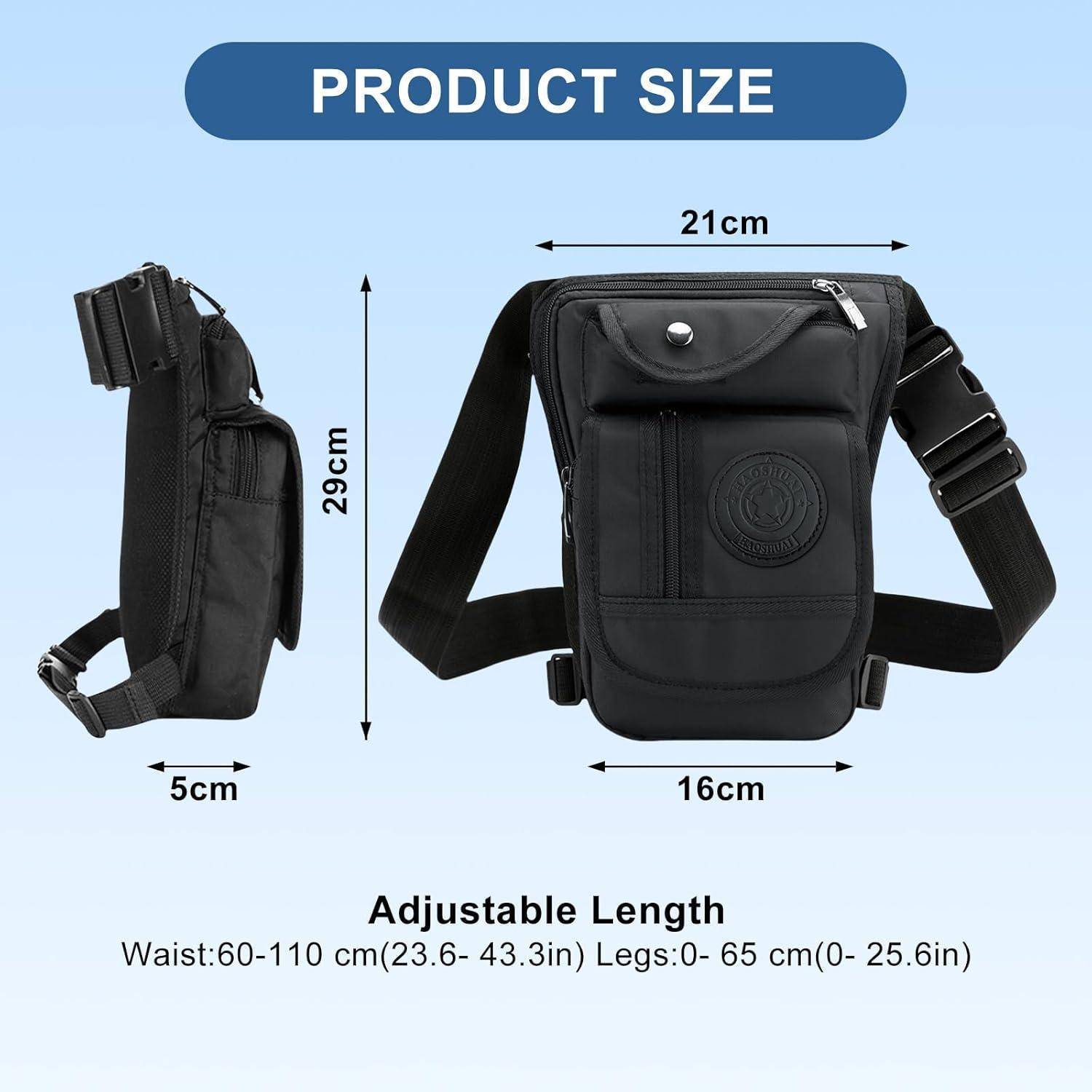 flintronic Beintasche Motorrad wasserdicht verstellbar Schwarz