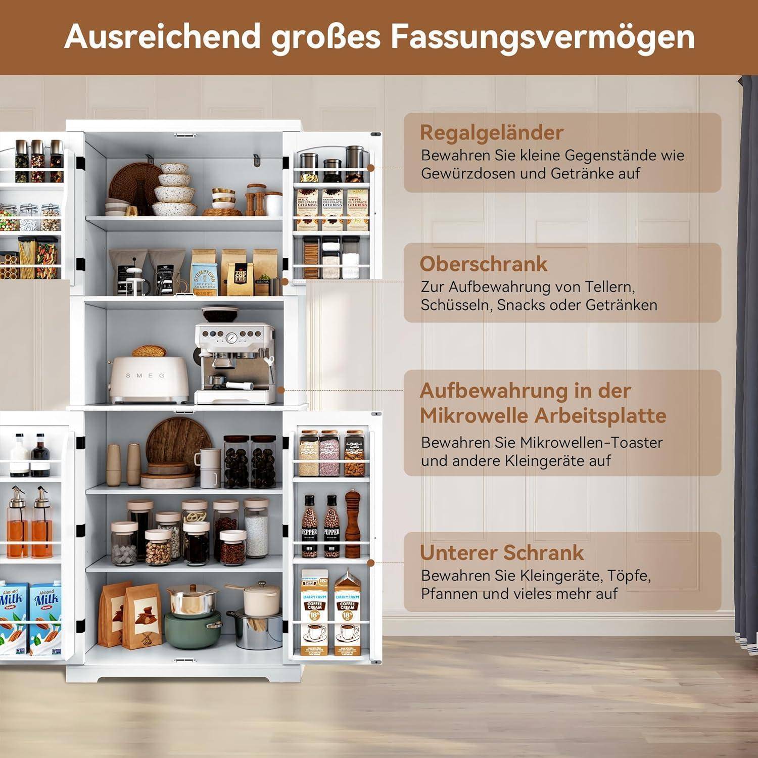 HOLTICO Küchenschrank mit Arbeitsplatte Weiß