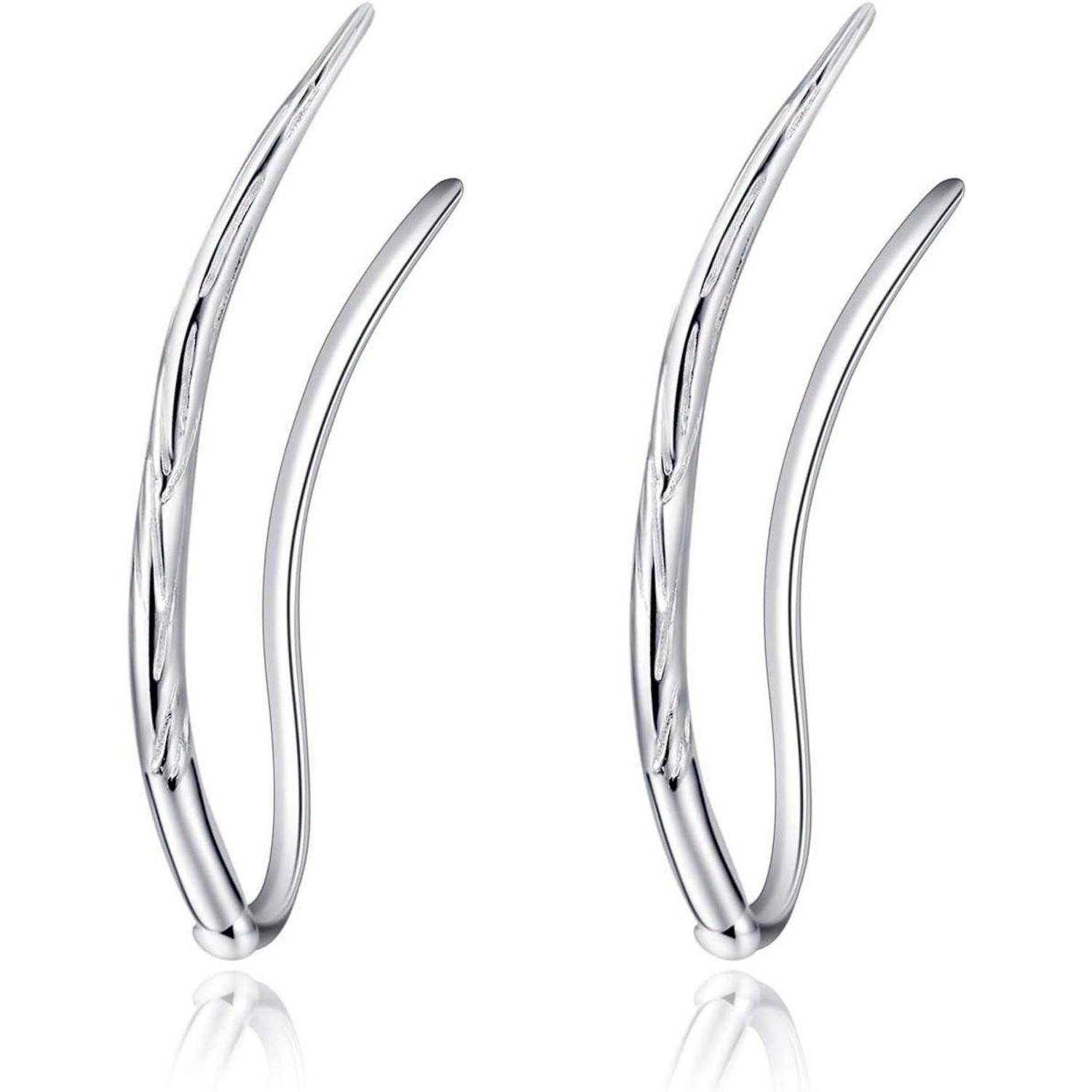 Kreuz Tränenohr 925 Sterling Silber Ohrringe Teardrop Threader