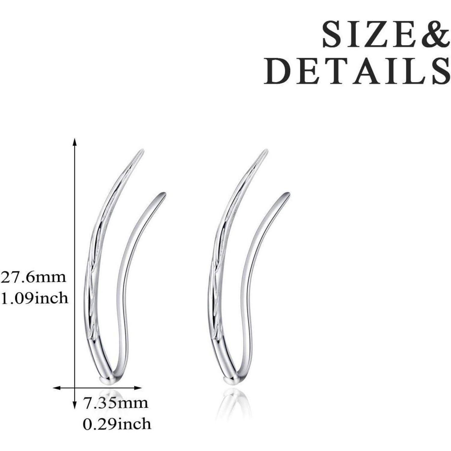 Kreuz Tränenohr 925 Sterling Silber Ohrringe Teardrop Threader