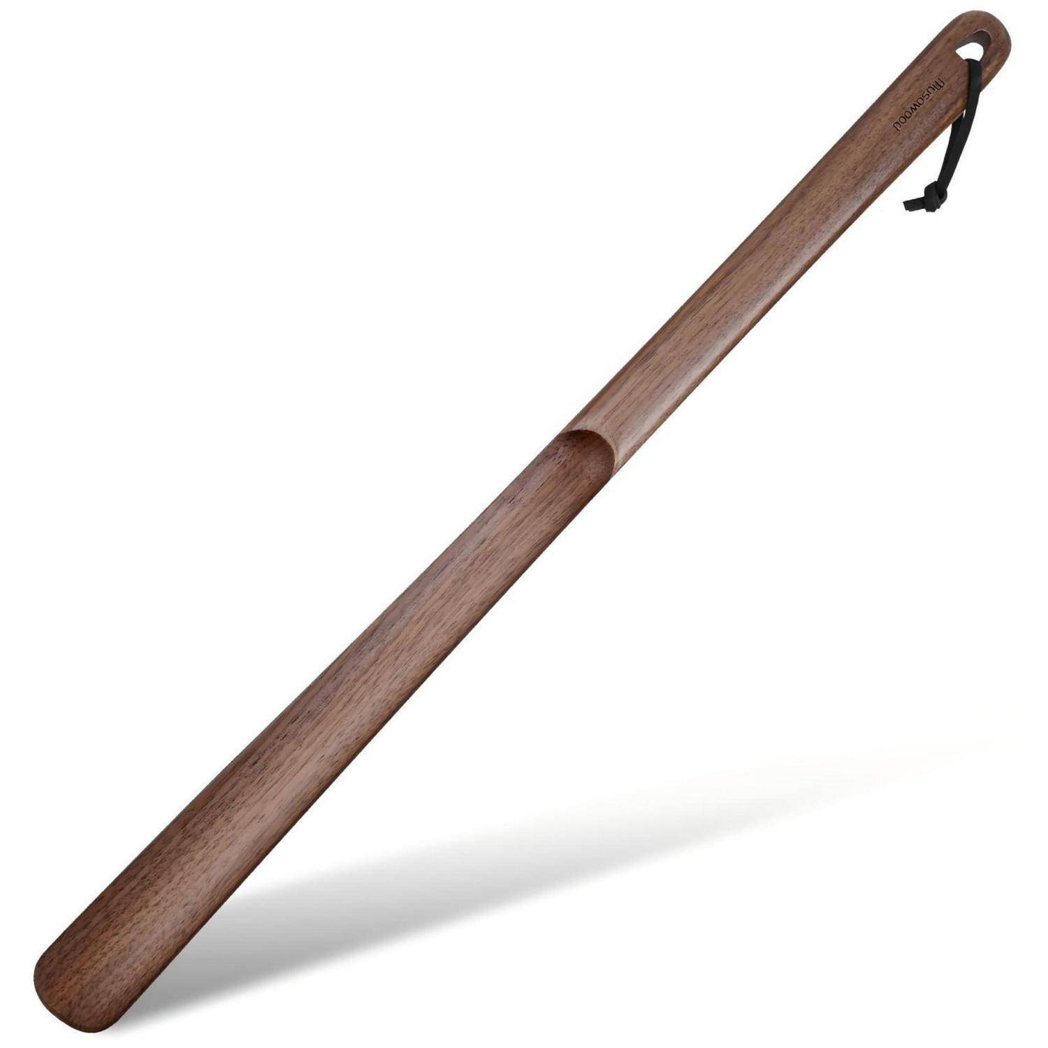Schuhlöffel lang 60cm Walnussholz ergonomisch