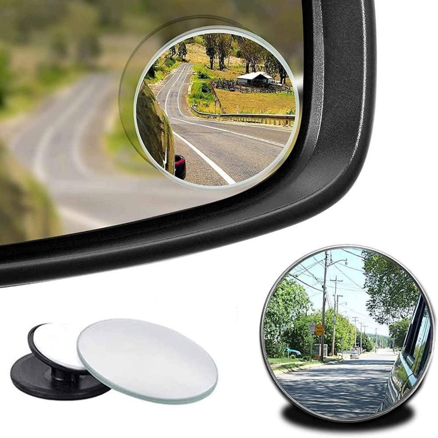 2er-Pack Toter-Winkel-Spiegel 51mm 360° drehbar HD-Glas