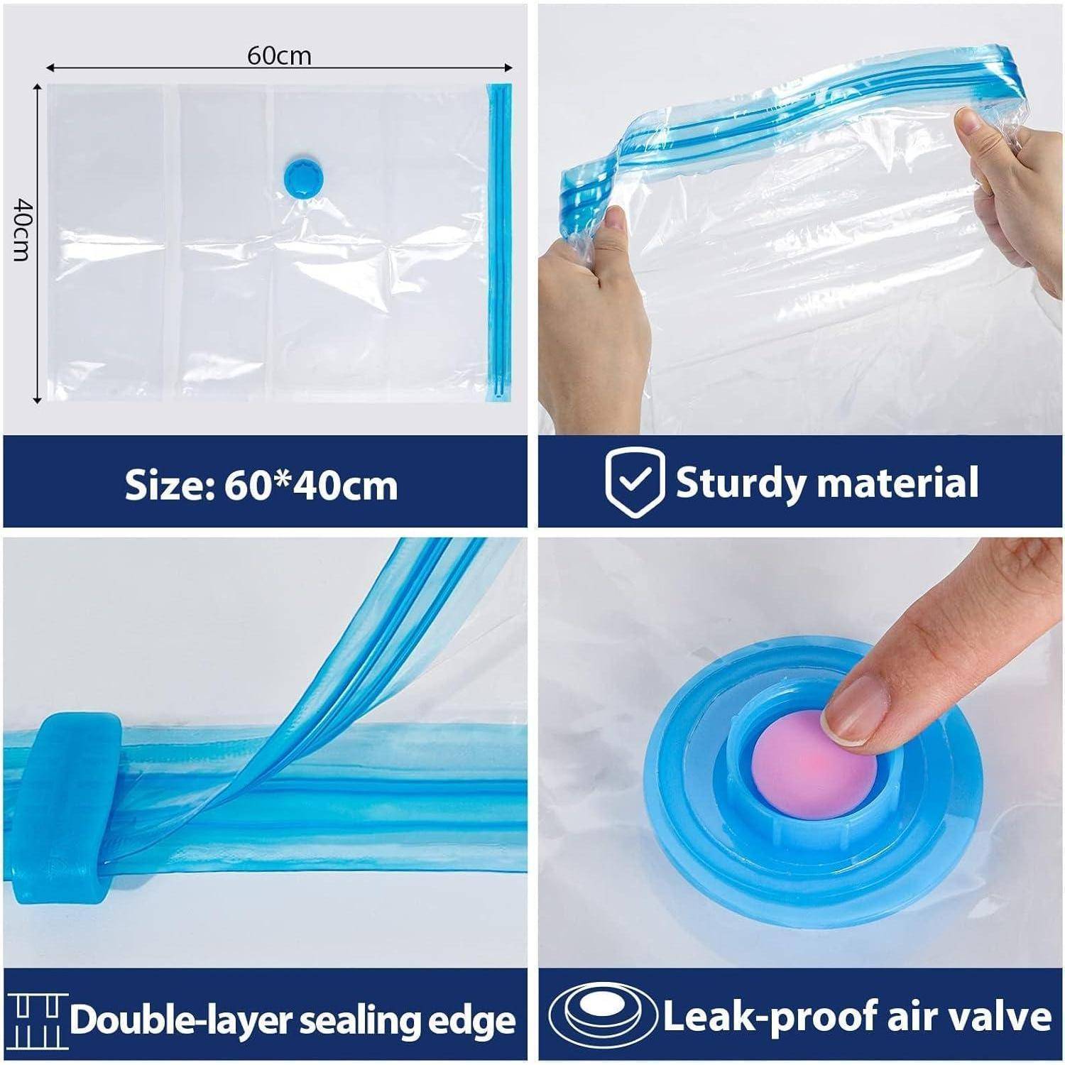 Vakuumbeutel 12er Set 60x40cm mit Handpumpe