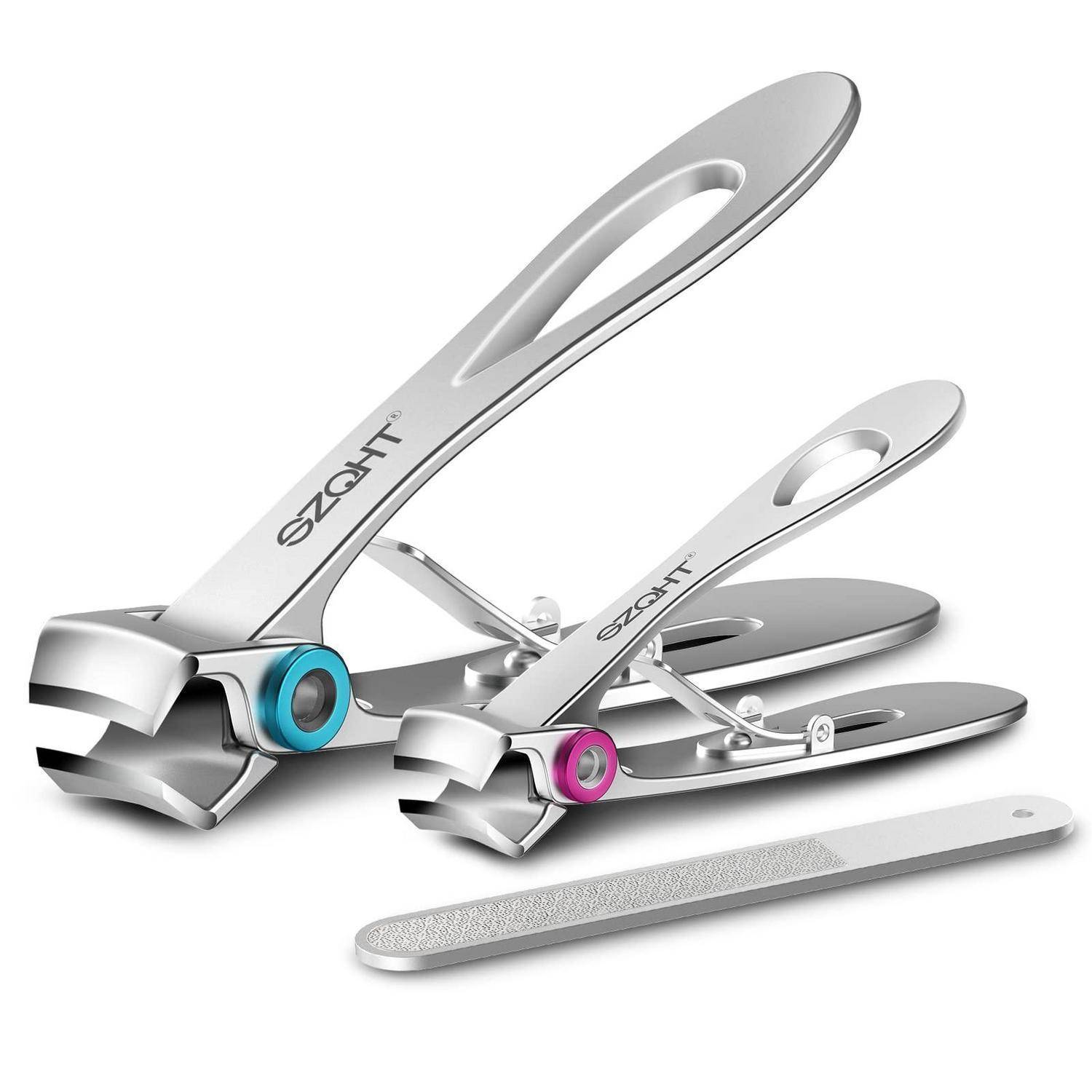 Nagelknipser Edelstahl mit breitem Kiefer für dicke Nägel Silber